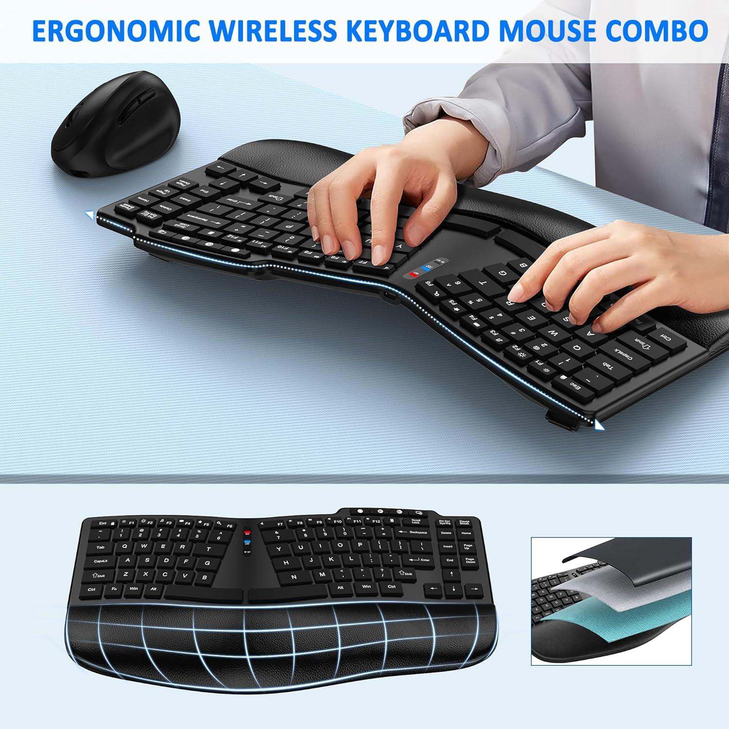 Combo Teclado y Ratón Inalámbrico Ergonómico Deying Bluetooth