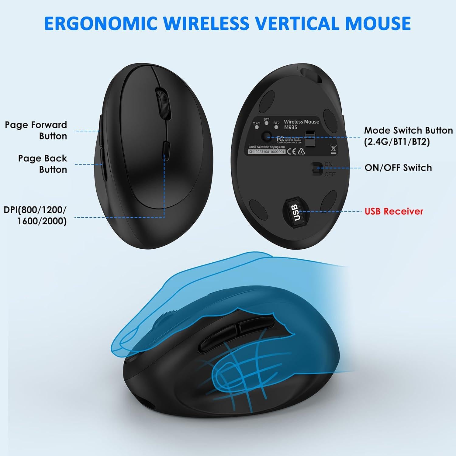 Combo Teclado y Ratón Inalámbrico Ergonómico Deying Bluetooth