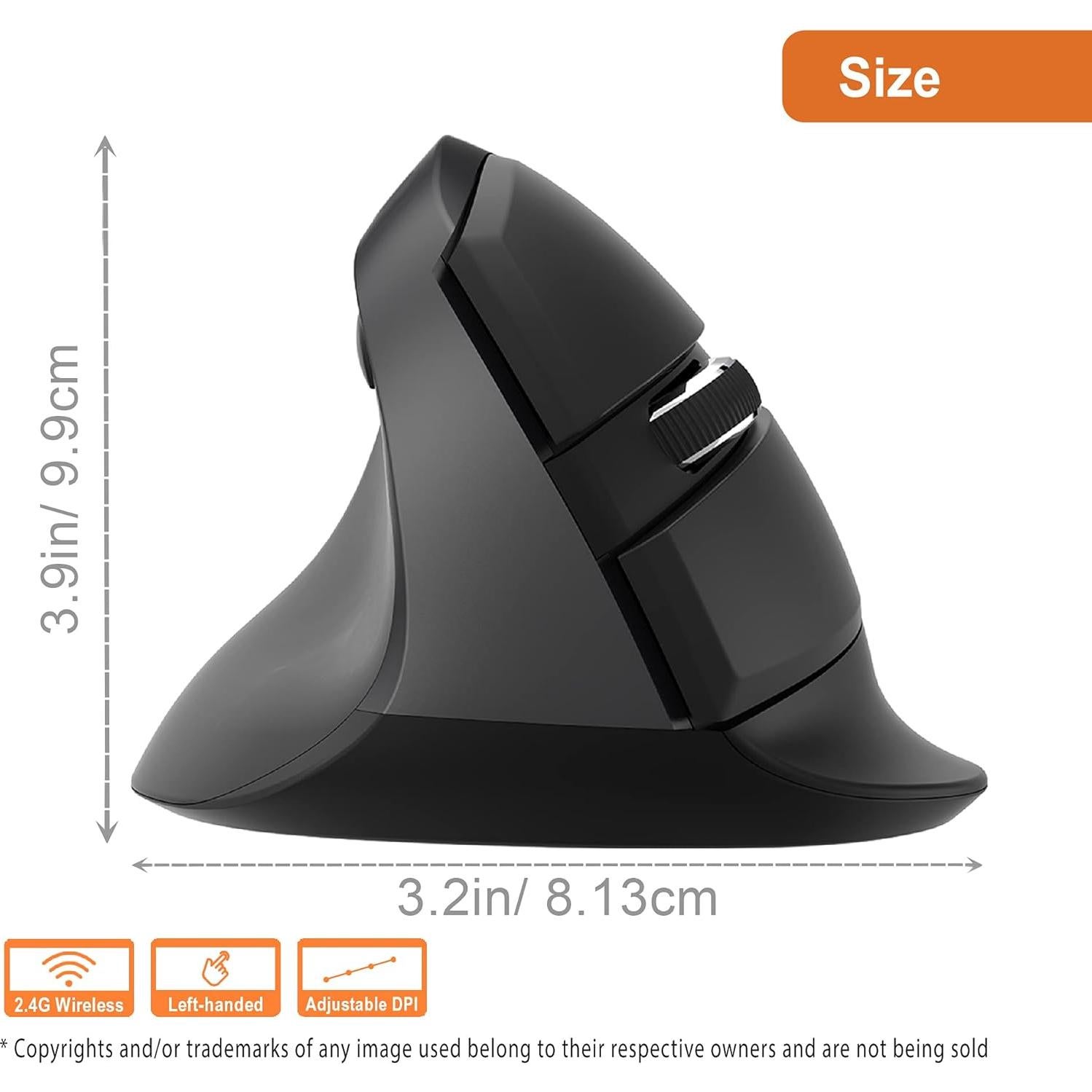 Ratón Vertical Inalámbrico J-Tech Digital V628ML para Zurdo