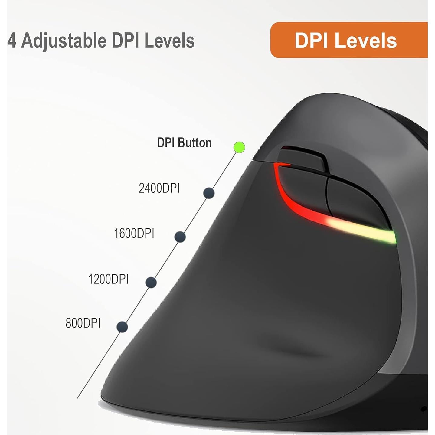 Ratón Vertical Inalámbrico J-Tech Digital V628ML para Zurdo
