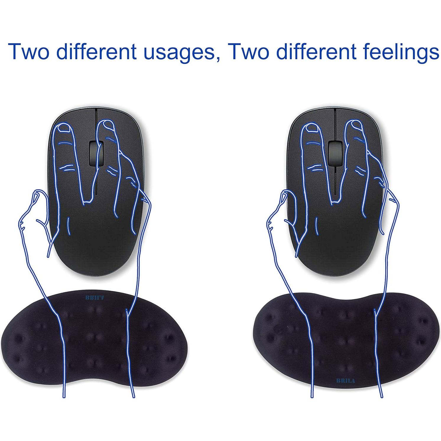 Reposamuñecas Ergonómico BRILA de Espuma Viscoelástica Negro