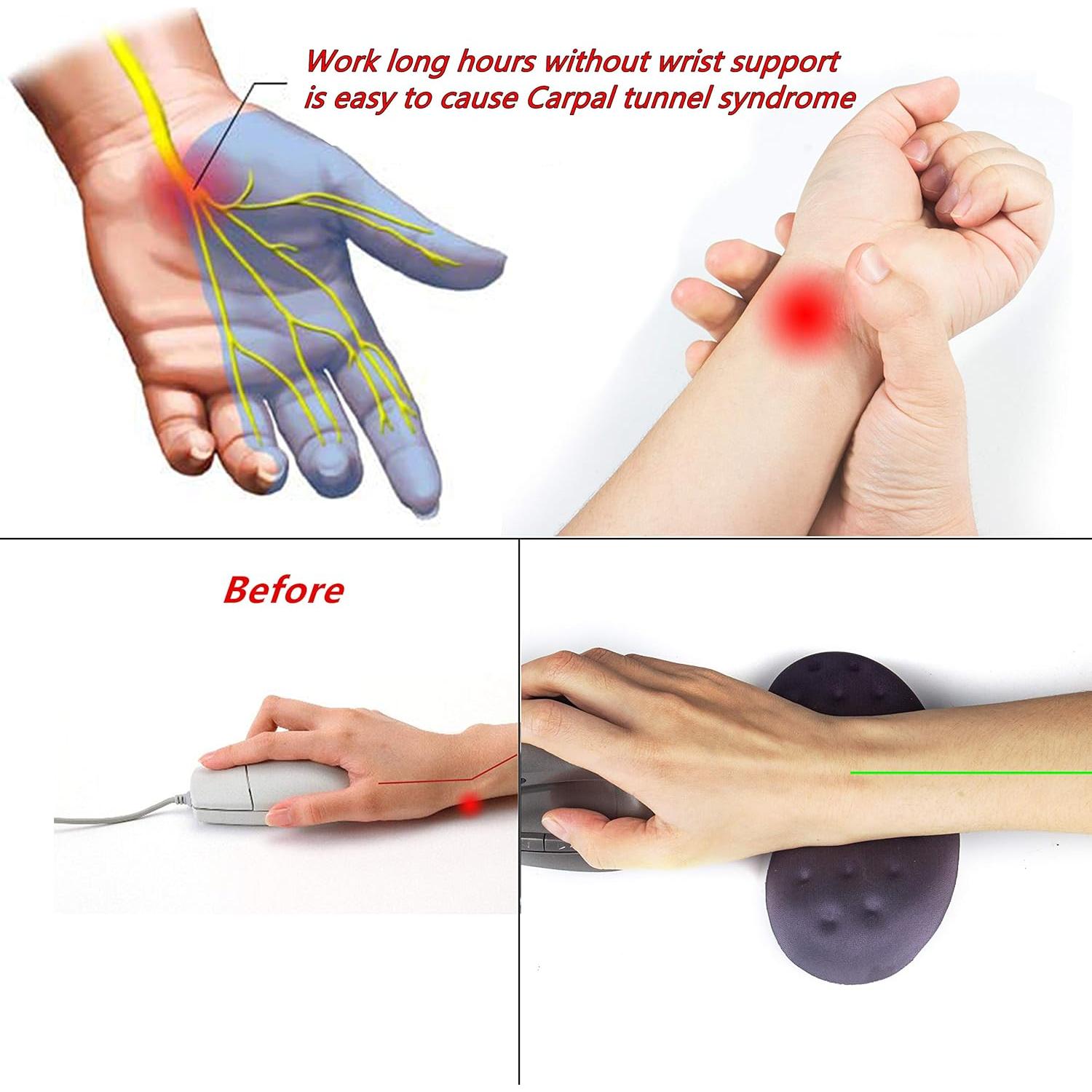 Reposamuñecas Ergonómico BRILA de Espuma Viscoelástica Negro