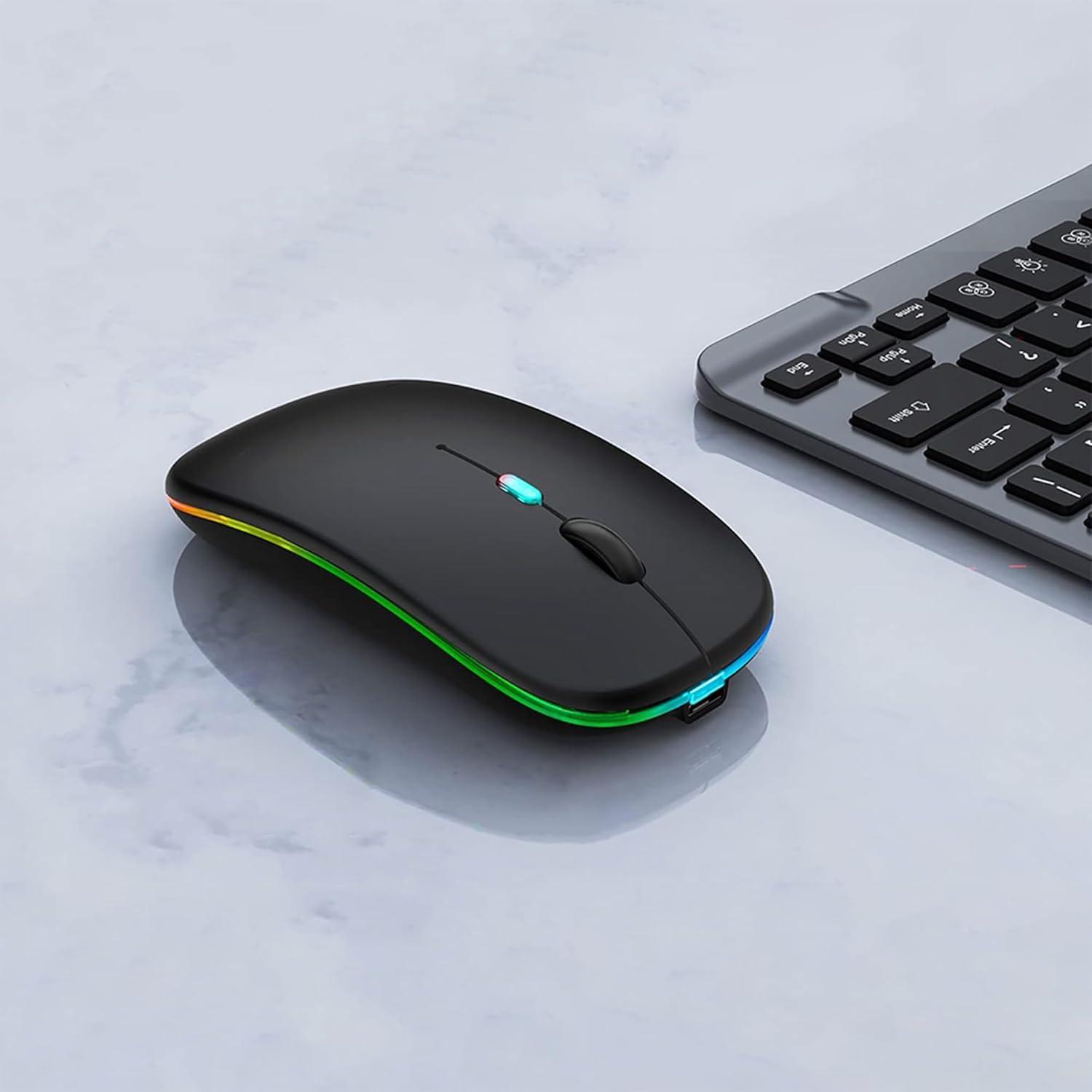 Ratón Inalámbrico Bluetooth Recargable WREANU Negro