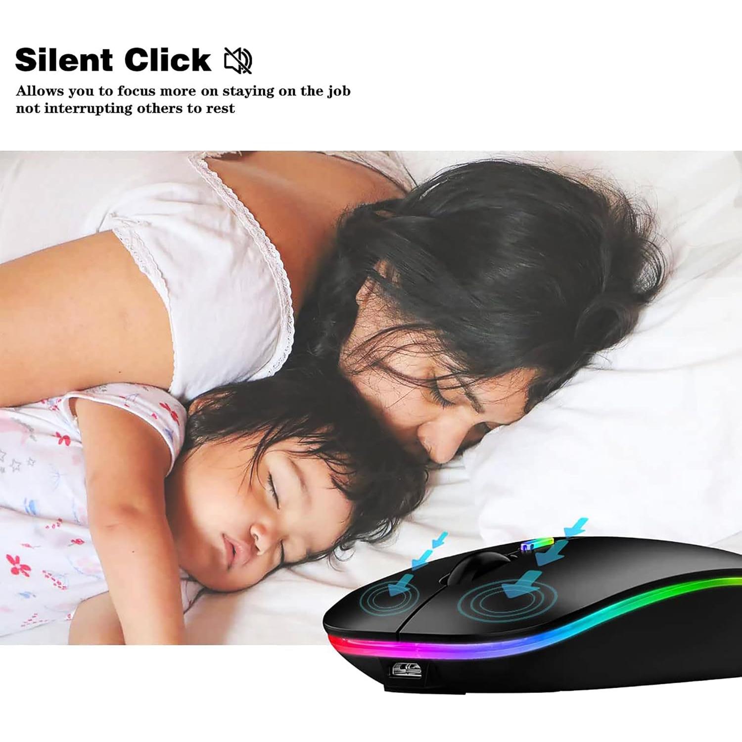 Ratón Inalámbrico Bluetooth Recargable WREANU Negro