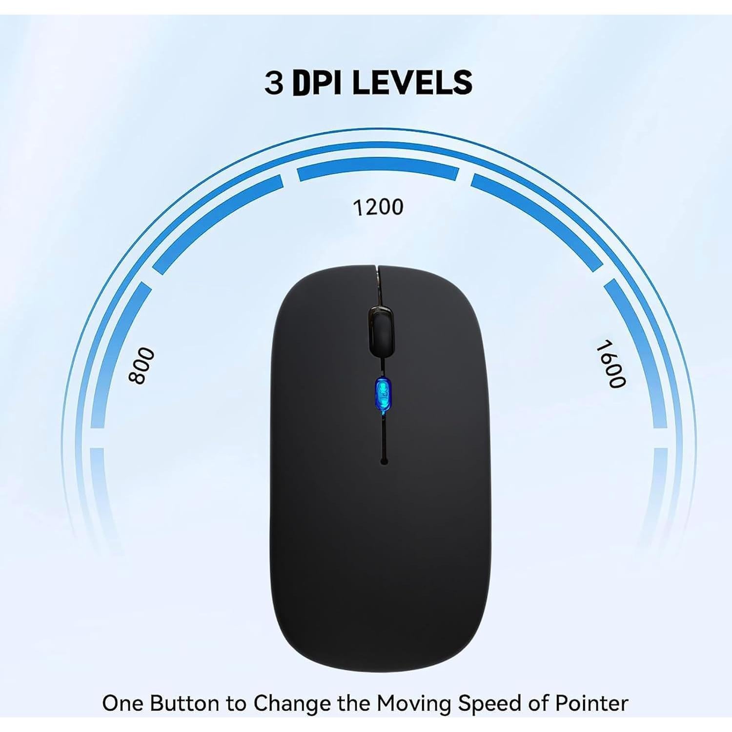 Ratón Inalámbrico Bluetooth Recargable WREANU Negro