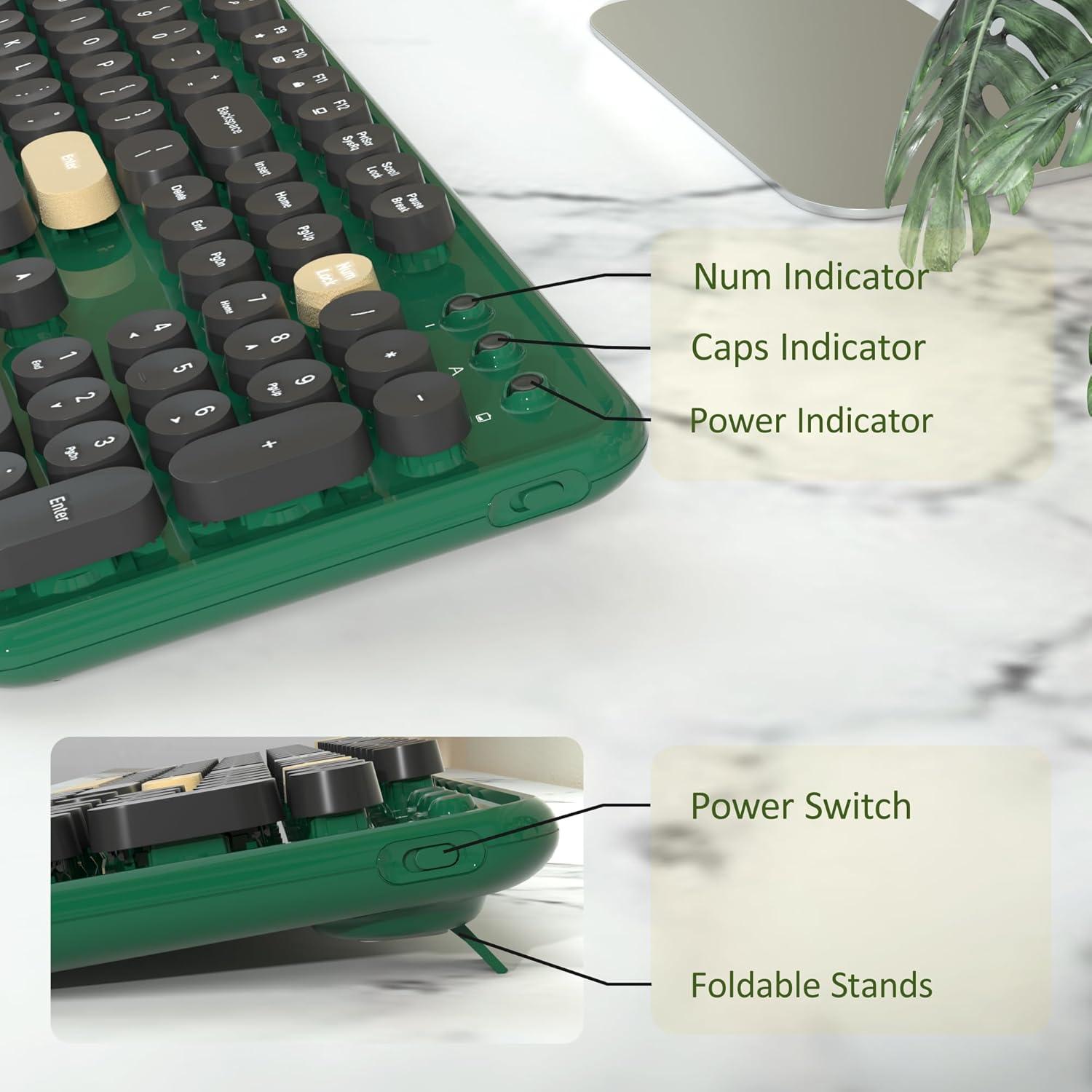 Combo Teclado y Ratón Inalámbricos COVEVA Verde Oscuro