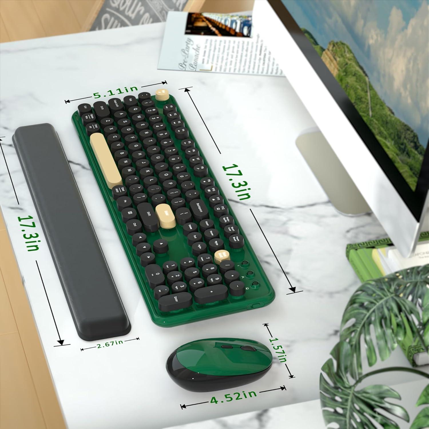 Combo Teclado y Ratón Inalámbricos COVEVA Verde Oscuro