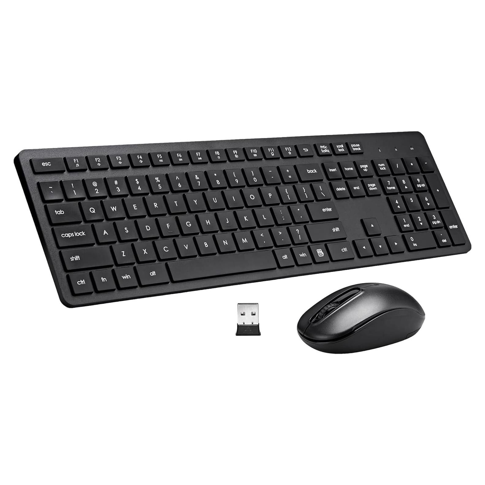 Combo Teclado y Ratón Inalámbrico Harburfine Negro 2.4G