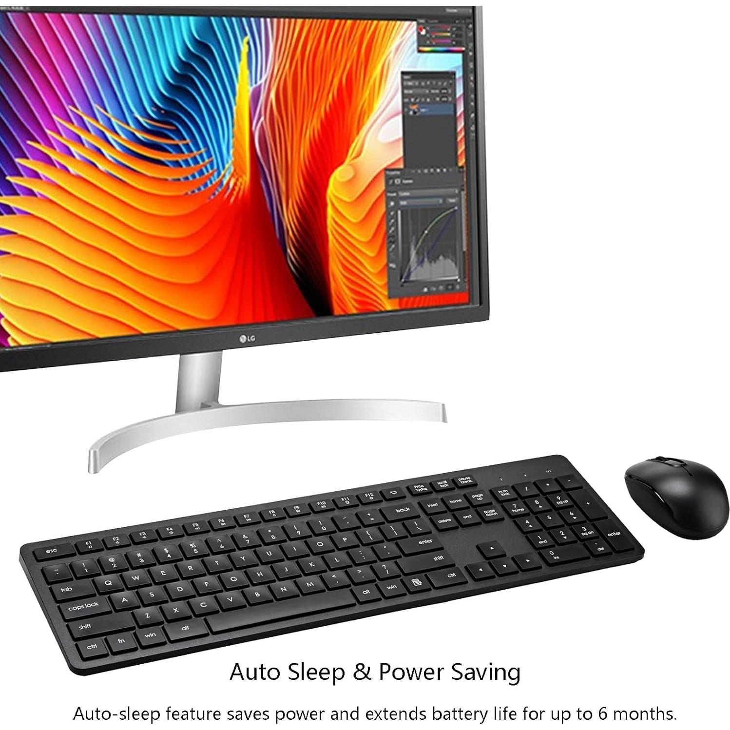 Combo Teclado y Ratón Inalámbrico Harburfine Negro 2.4G