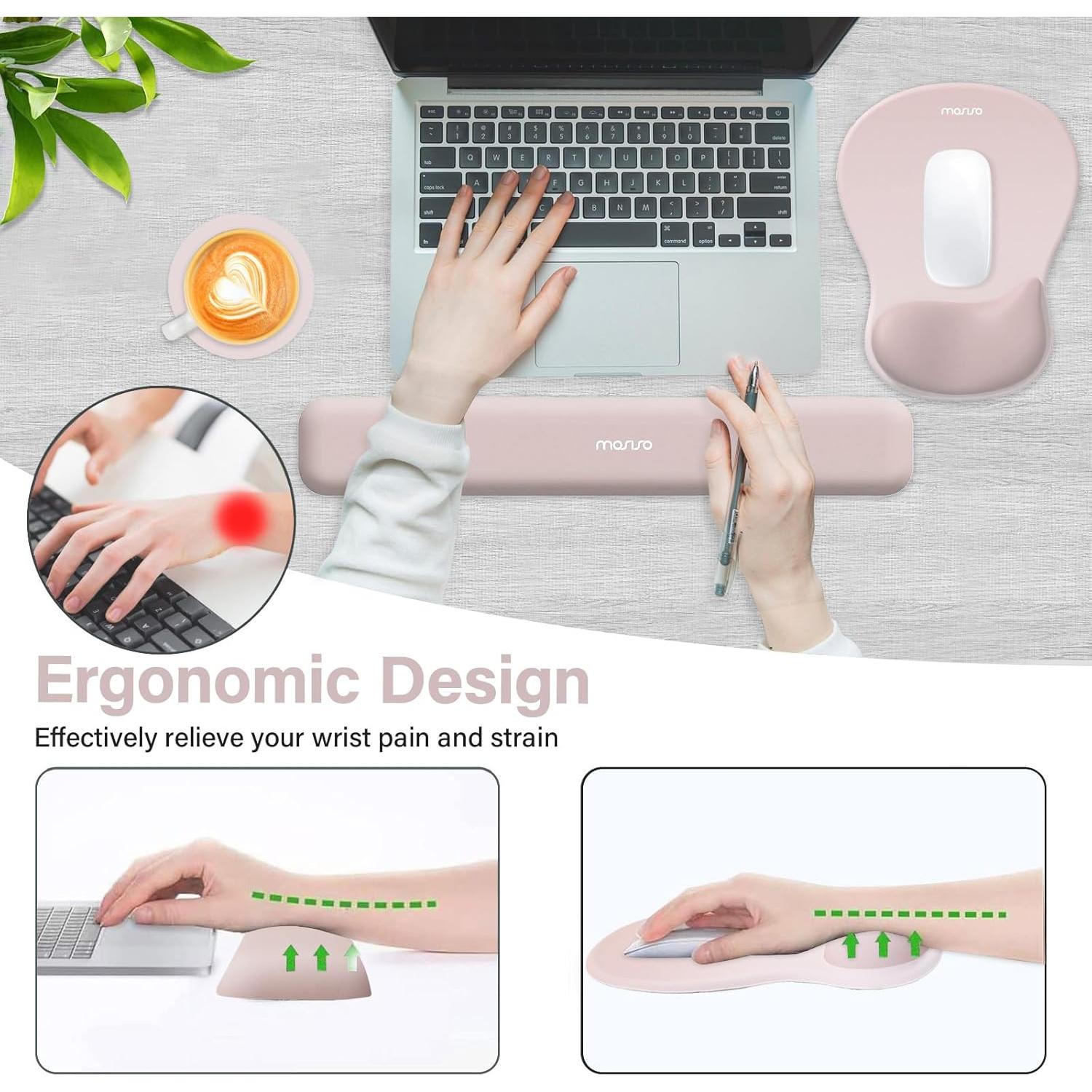 Soporte Reposamuñecas Ergonómico MOSISO para Teclado y Ratón