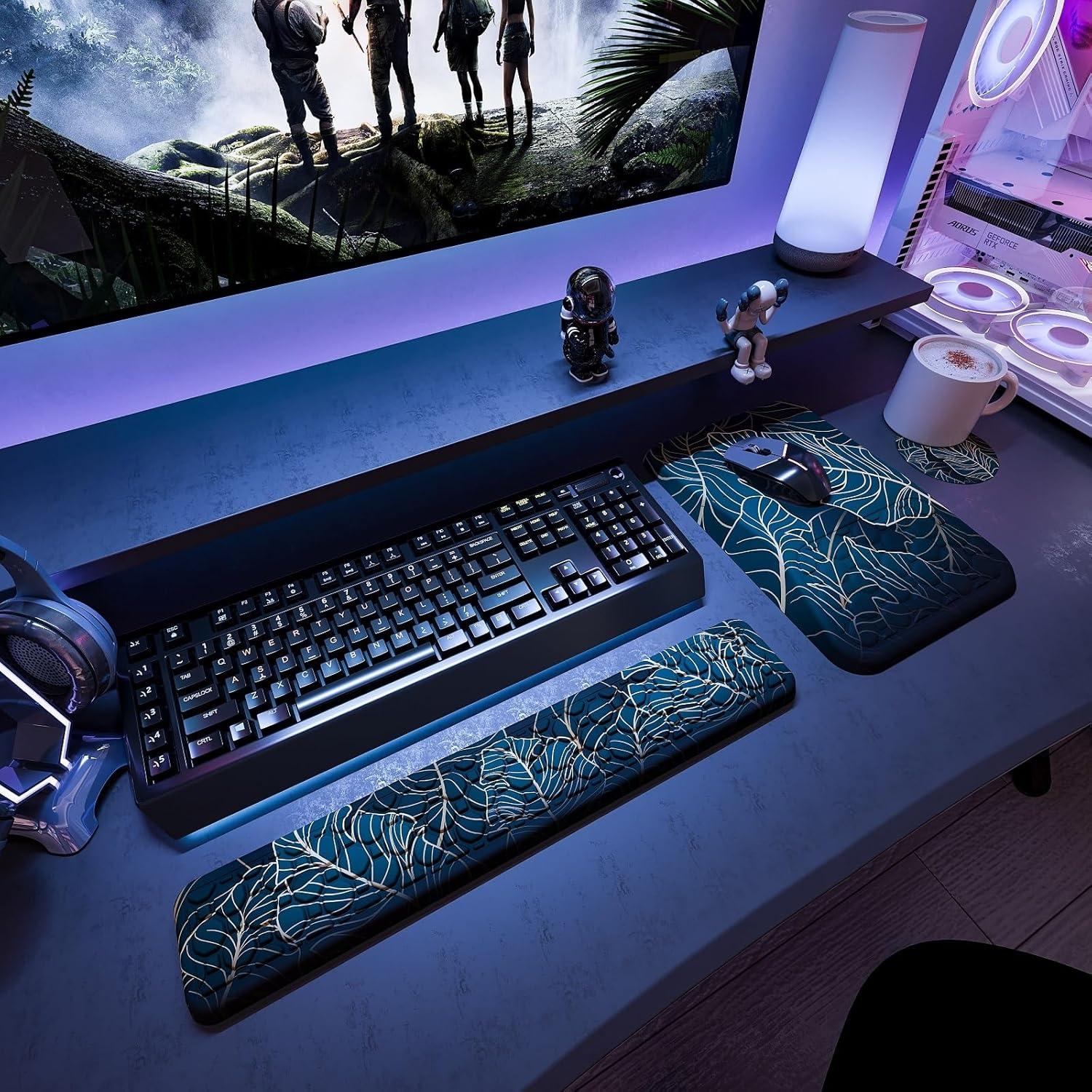 Reposamuñecas ergonómico Ospelelf 3 en 1, verde