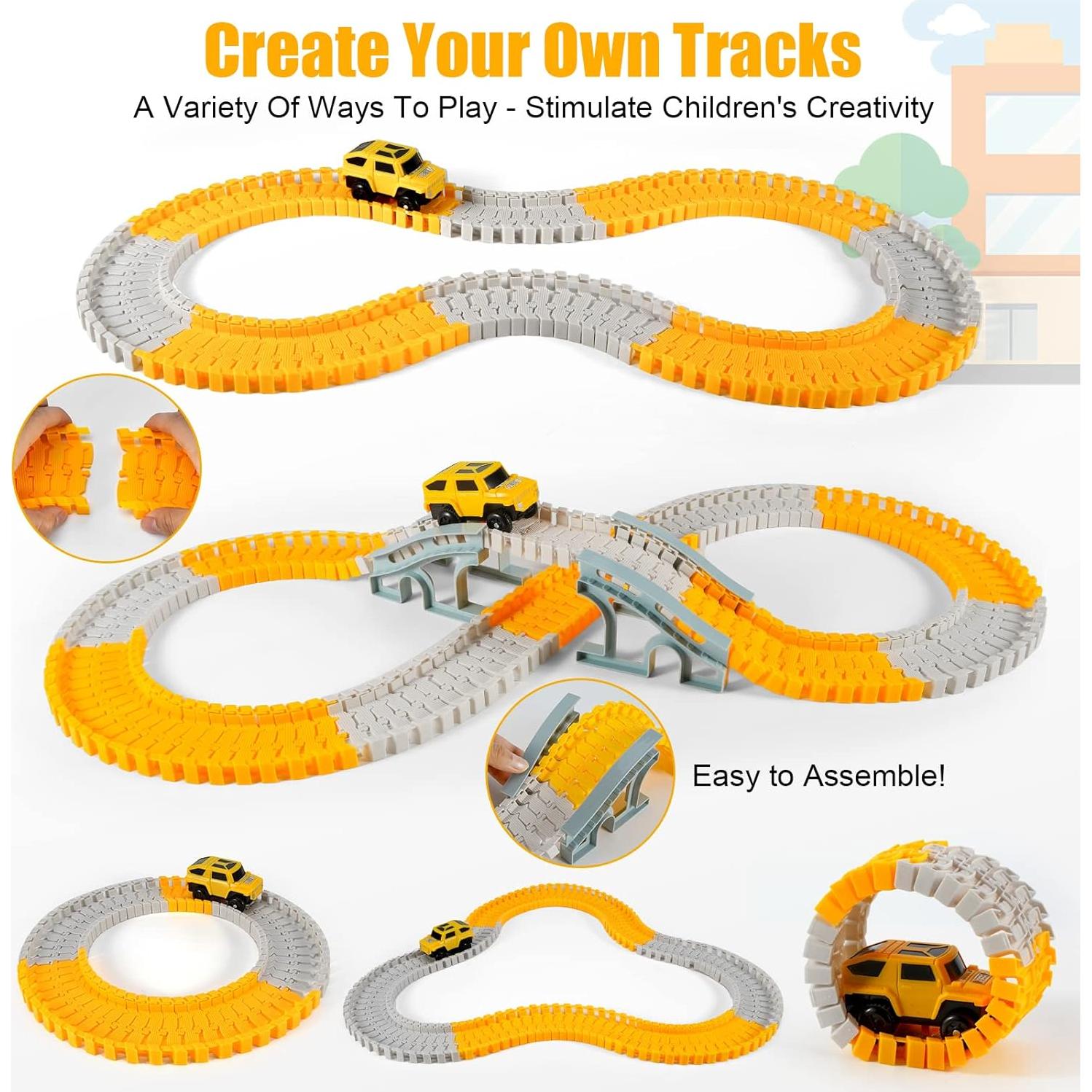 Set de Pistas de Construcción Kizplays 260 PCS con Coches