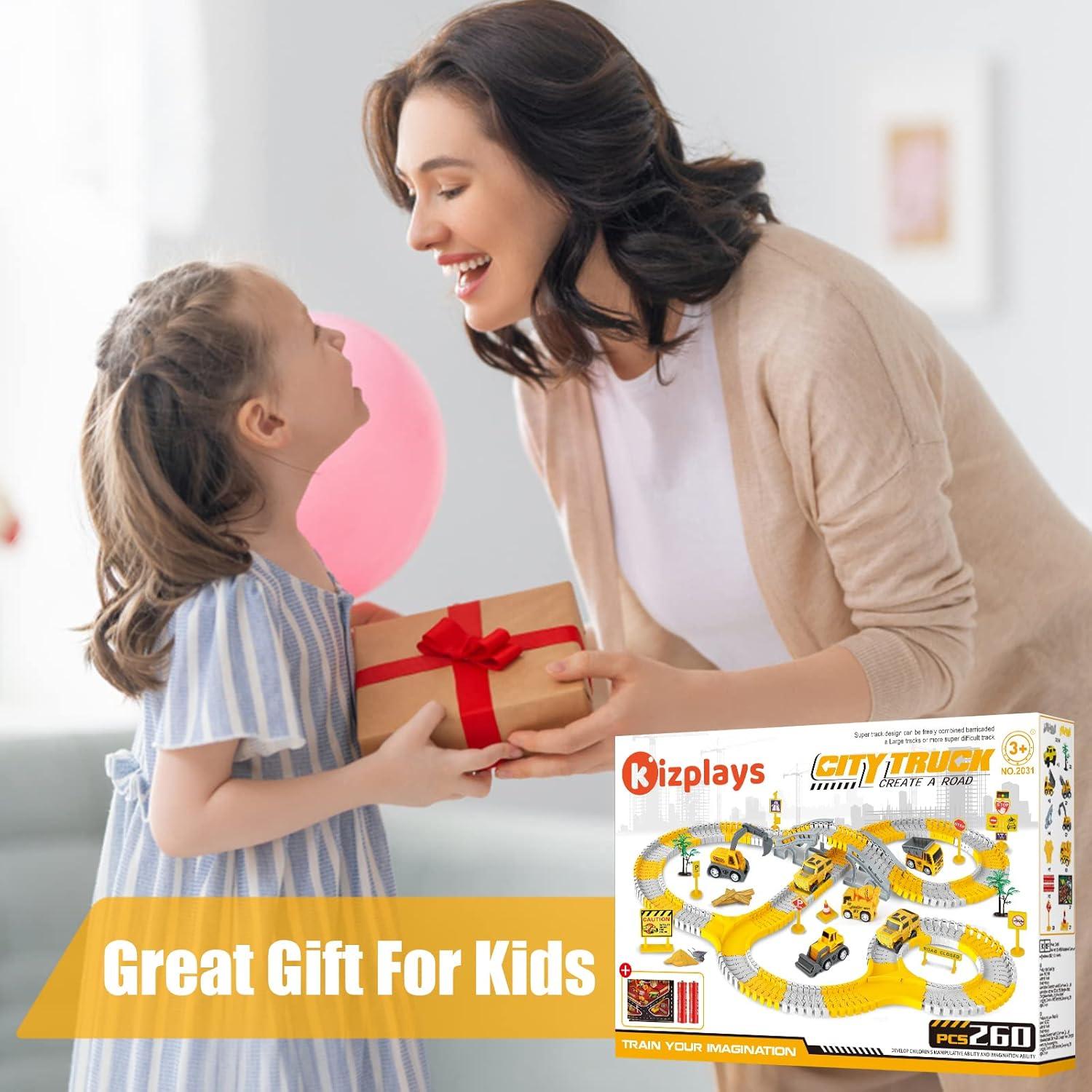 Set de Pistas de Construcción Kizplays 260 PCS con Coches