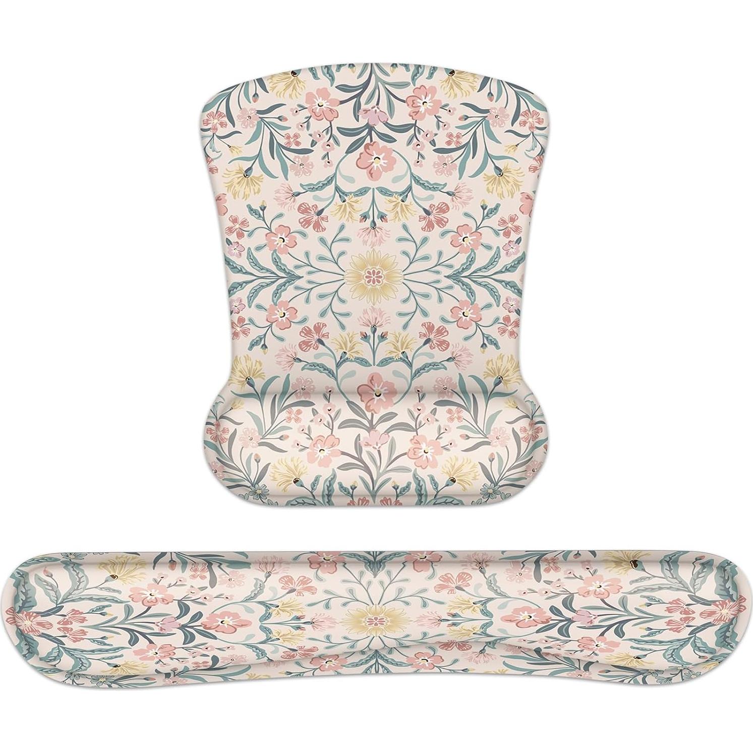 Reposamuñecas Ergonómico iCasso Floral Rosa - Espuma de Memoria