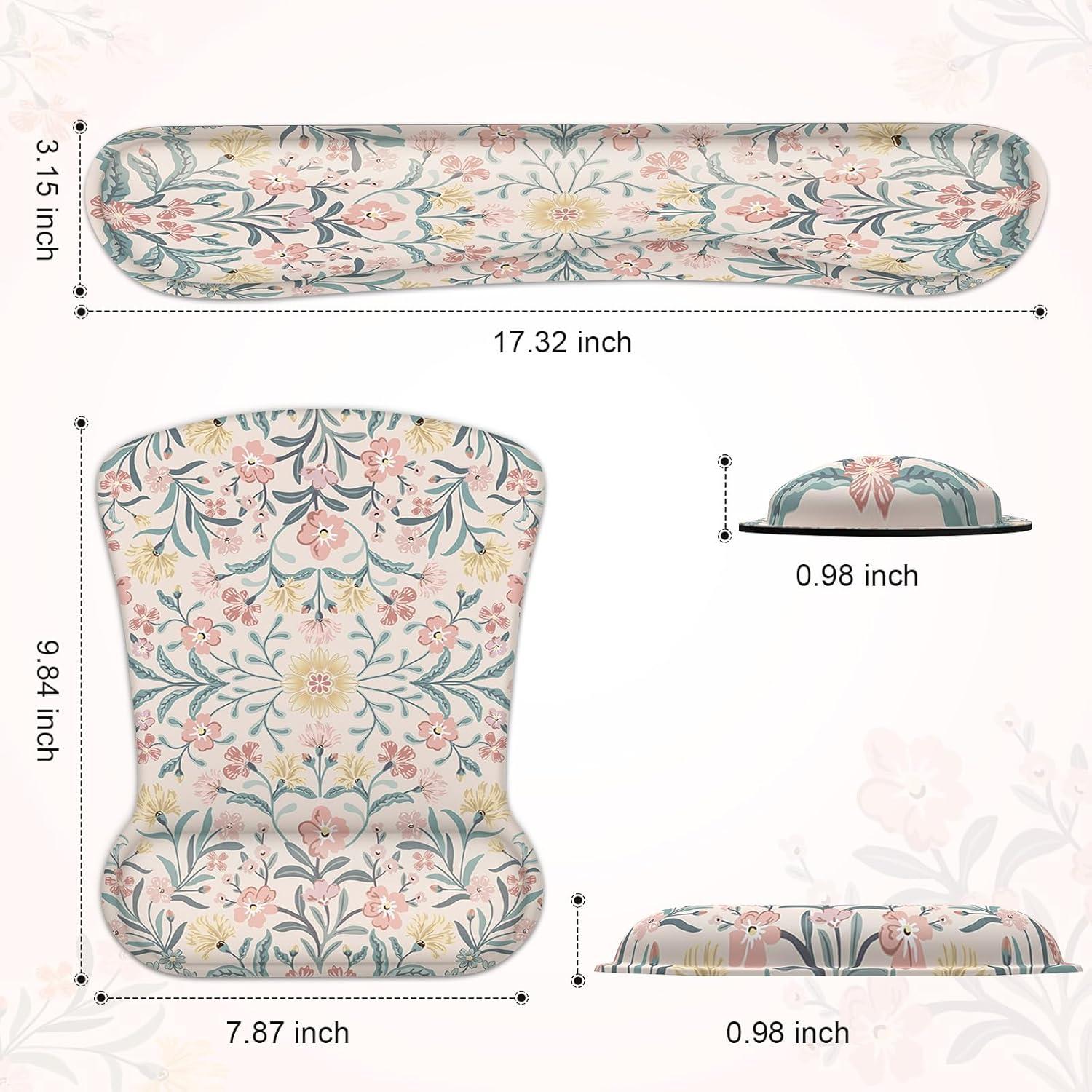 Reposamuñecas Ergonómico iCasso Floral Rosa - Espuma de Memoria