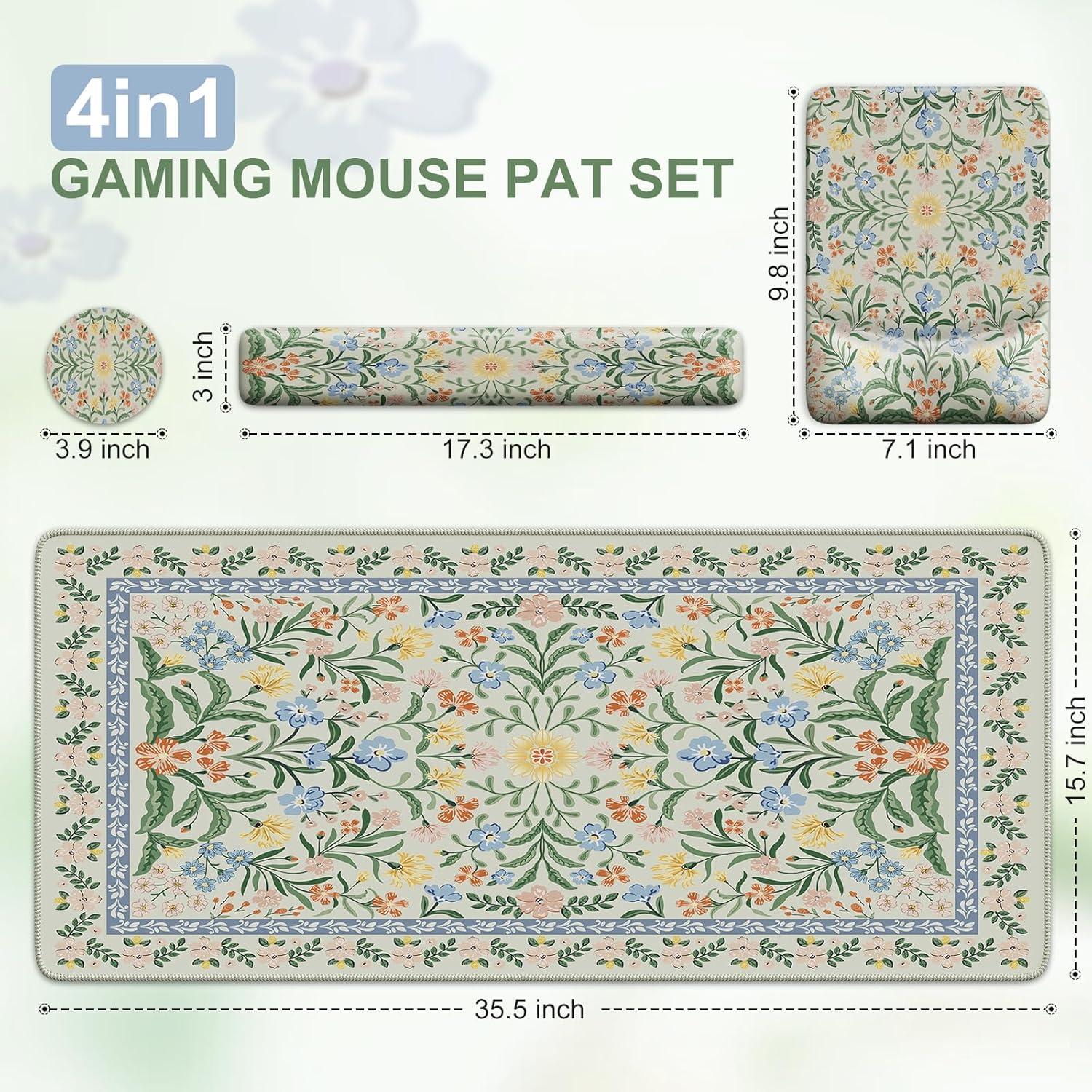 Alfombrilla de Escritorio Ergonómica iCasso Verde 4 en 1