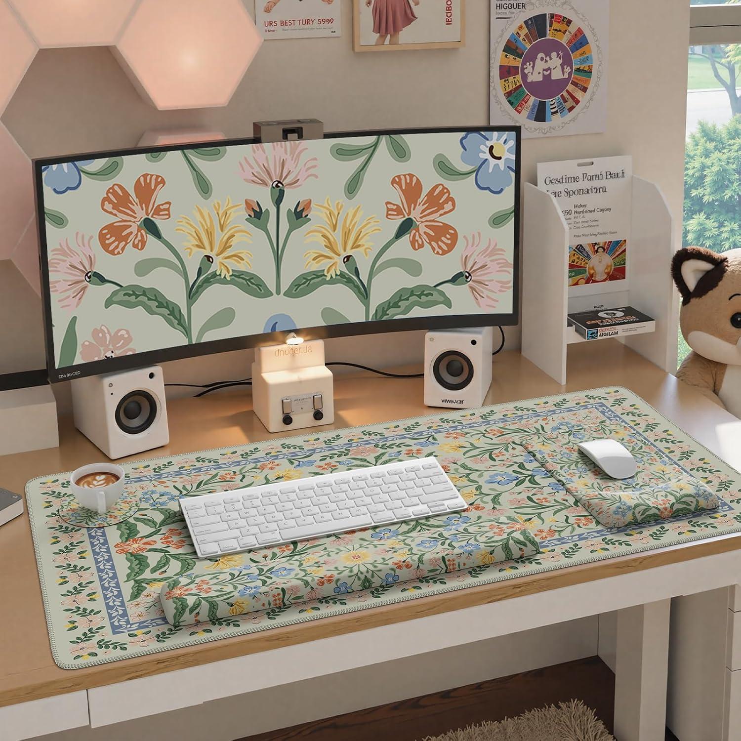 Alfombrilla de Escritorio Ergonómica iCasso Verde 4 en 1