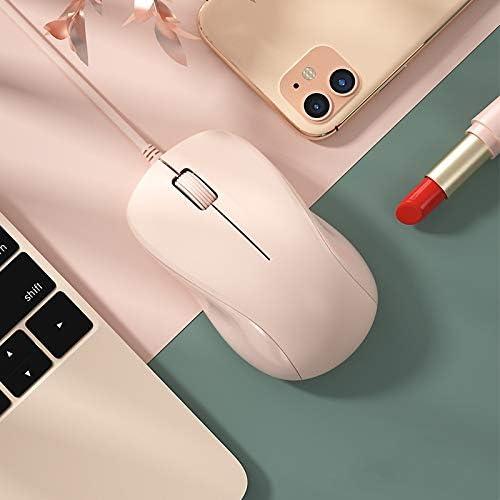 Ratón USB Silencioso CORN Rosa 1200DPI Ergonómico para PC