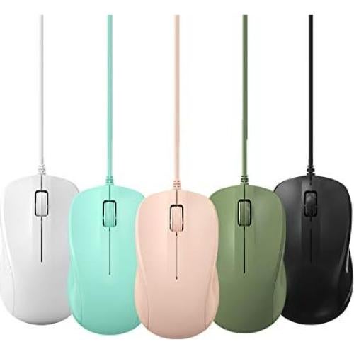 Ratón USB Silencioso CORN Rosa 1200DPI Ergonómico para PC