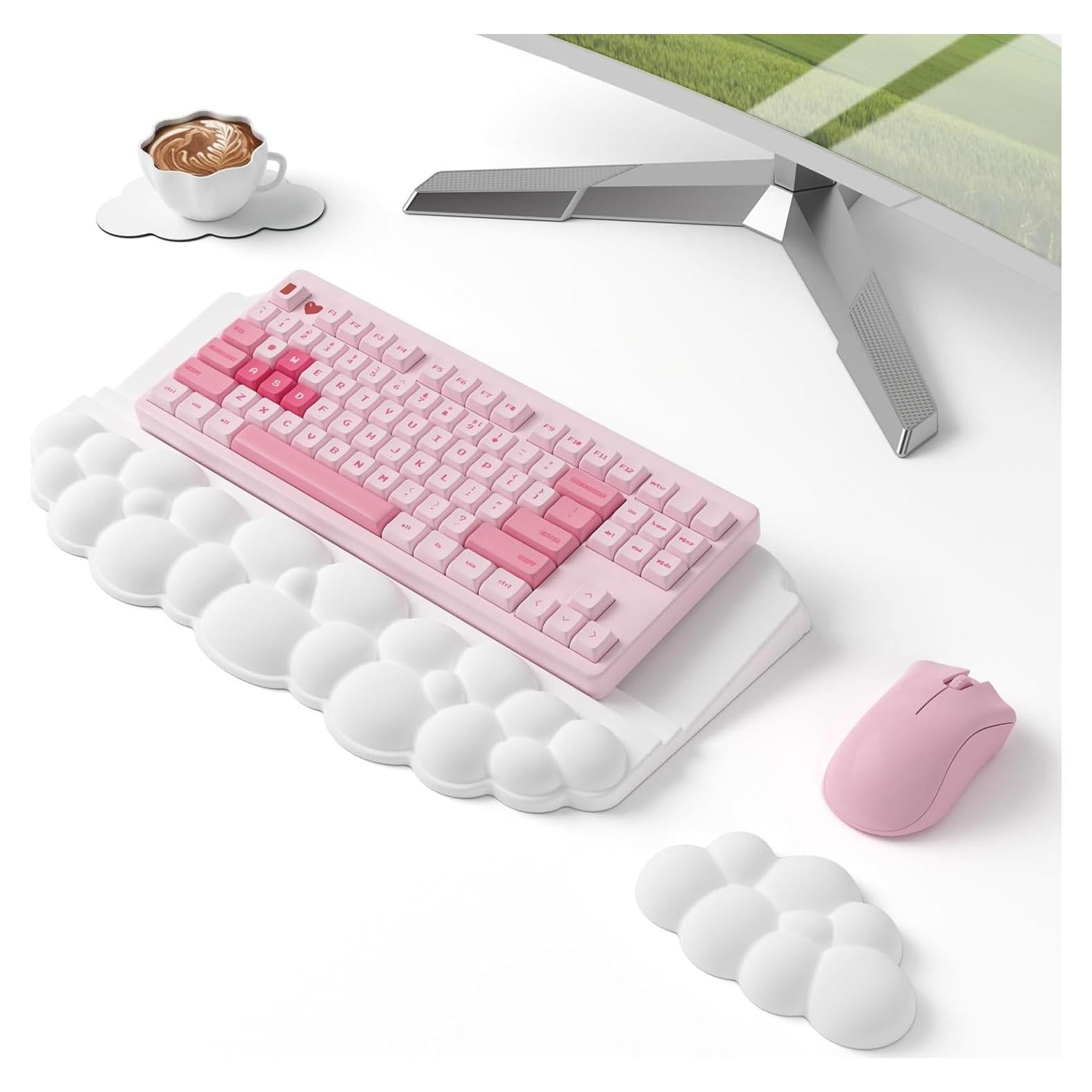 Reposamuñecas Ergonómico Lomil WR01W con Almohadilla de Teclado