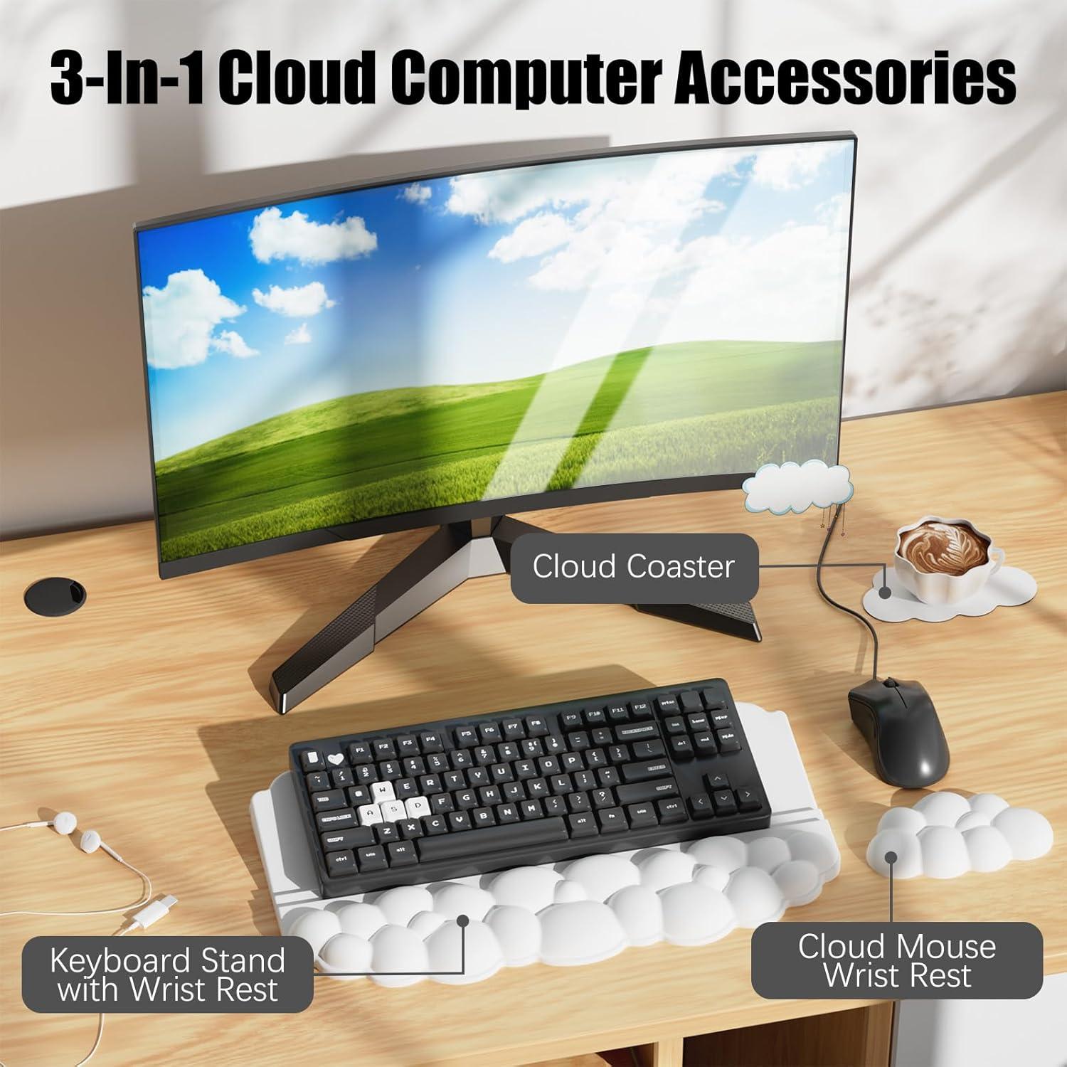 Reposamuñecas Ergonómico Lomil WR01W con Almohadilla de Teclado