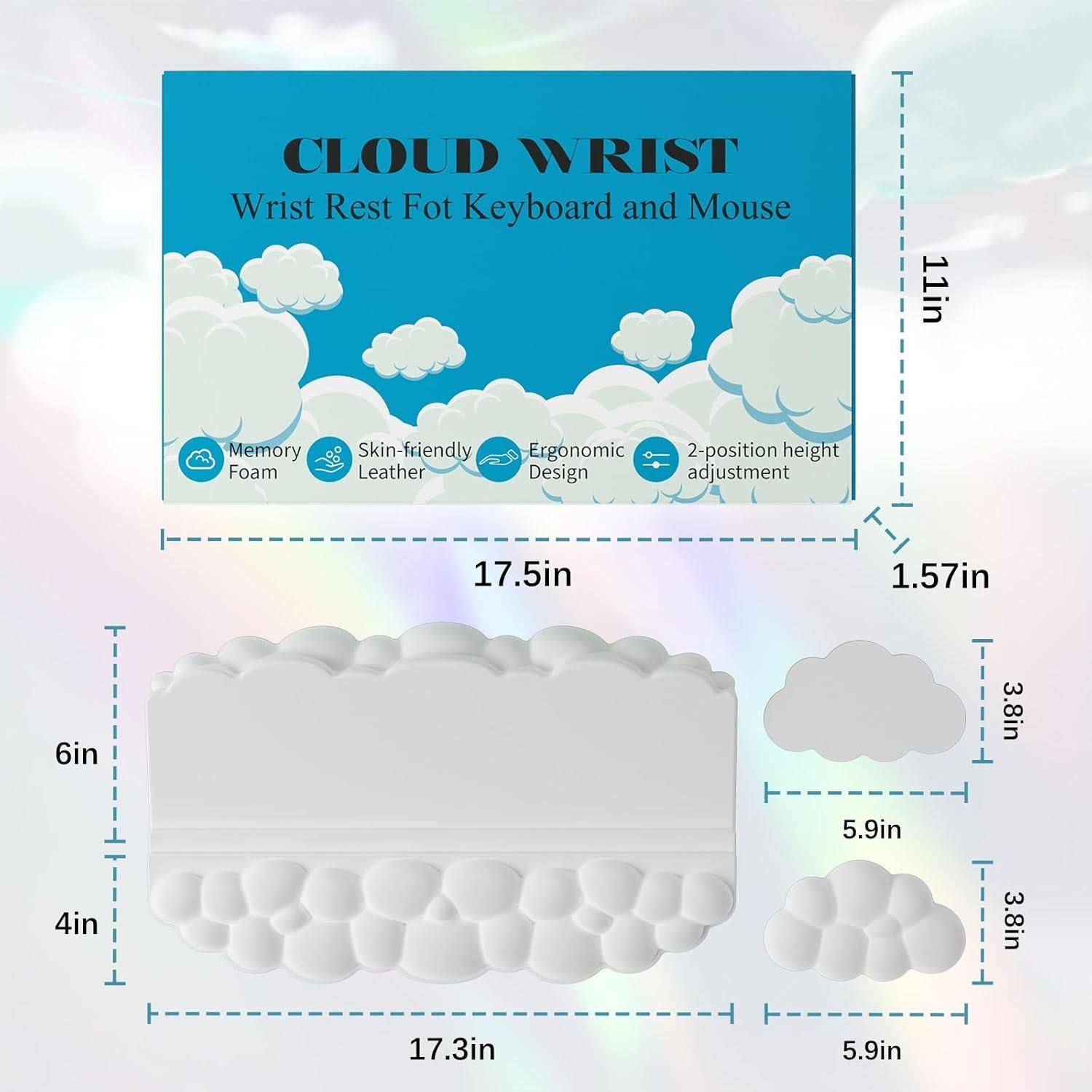 Reposamuñecas Ergonómico Lomil WR01W con Almohadilla de Teclado