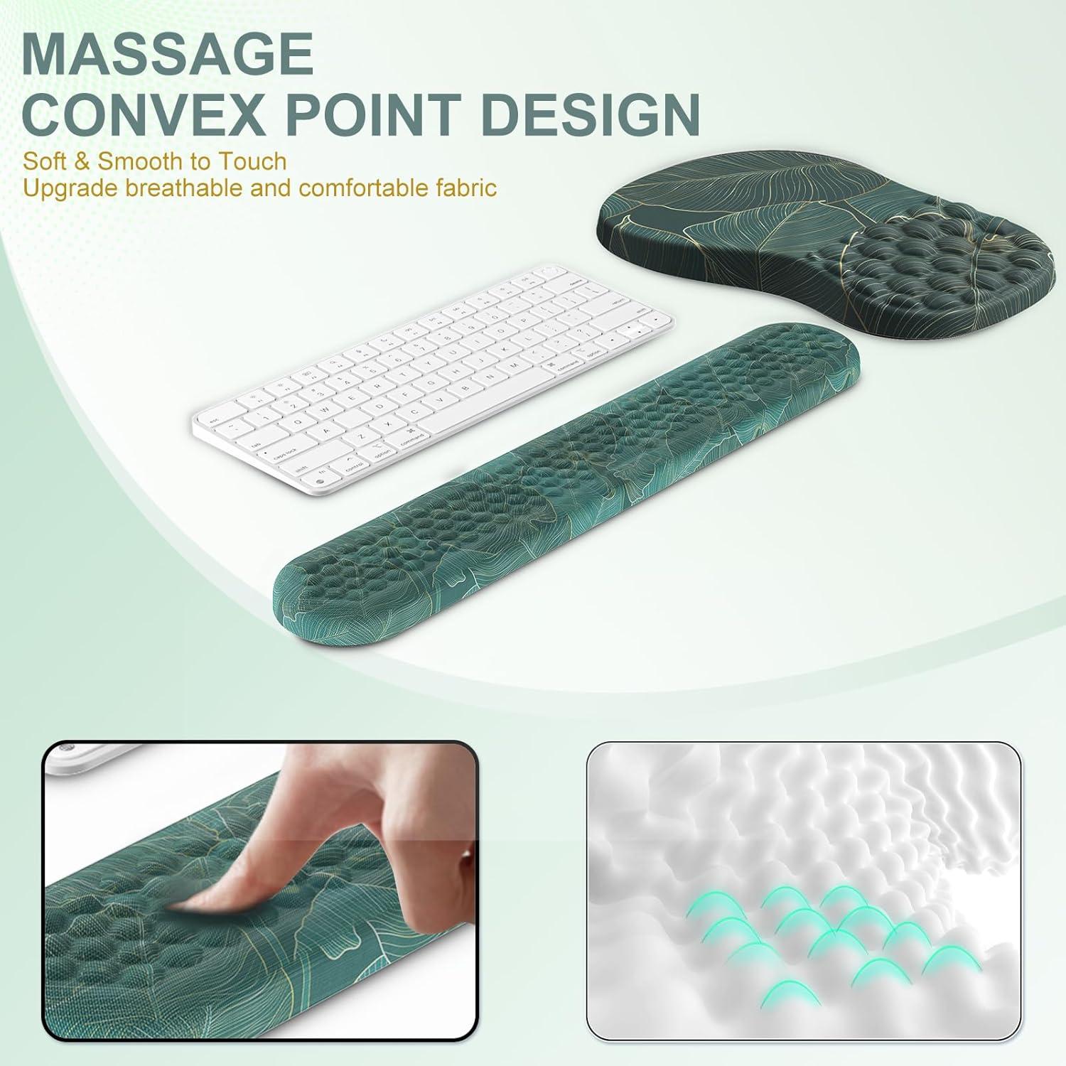 Almohadilla Ergonómica G JGOO con Reposamuñecas y Posavasos