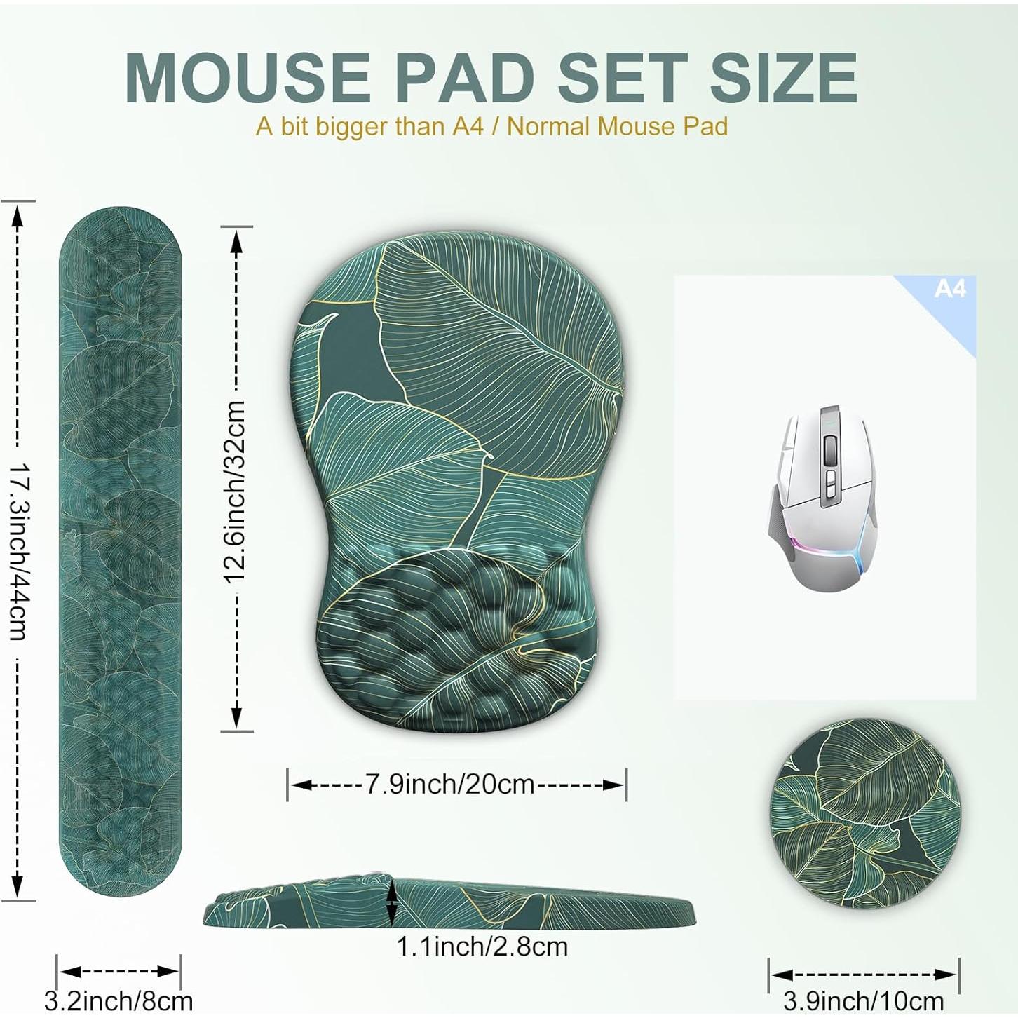 Almohadilla Ergonómica G JGOO con Reposamuñecas y Posavasos