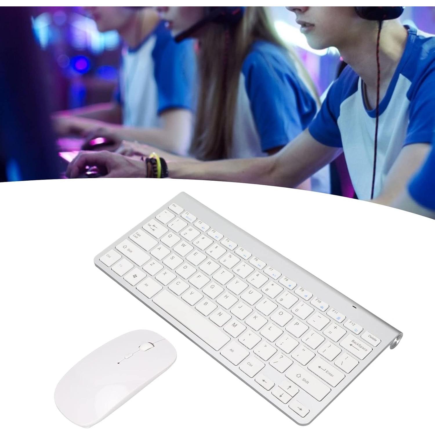 Conjunto Teclado y Ratón Ergonómico Cuifati Plata USB 2.4G