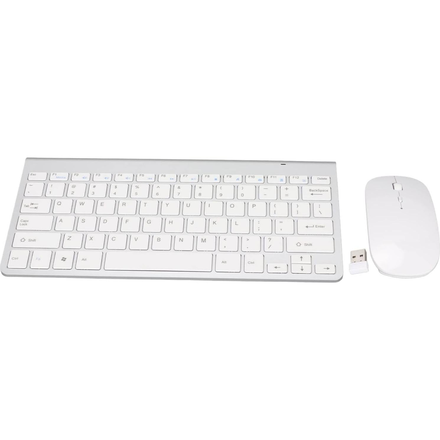 Conjunto Teclado y Ratón Ergonómico Cuifati Plata USB 2.4G