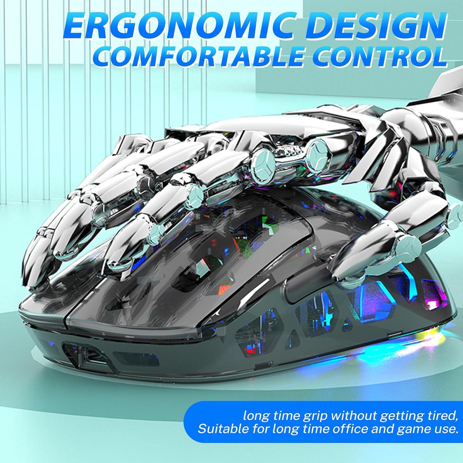 Ratón Mecánico RGB Inalámbrico Attoe BM560 Ergonómico 3600 DPI