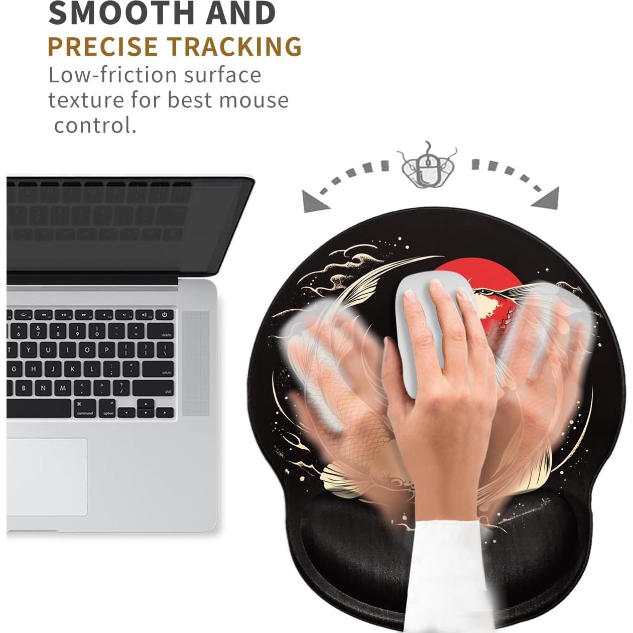 Alfombrilla de Ratón Ergonómica BBSujane Koi Fish con Gel