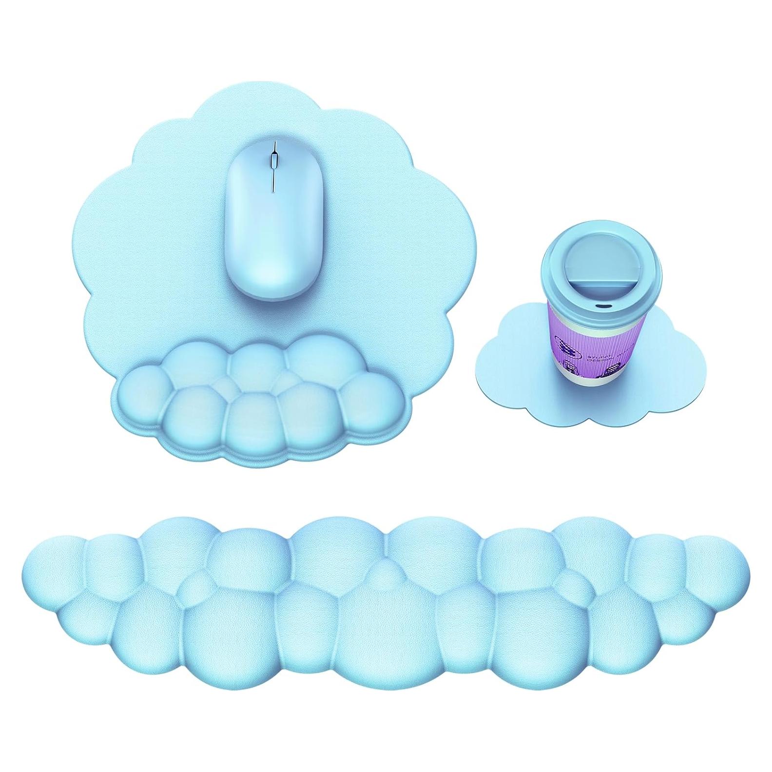 Alfombrilla de Ratón Ergonómica MOKURU Nube Azul con Reposamuñecas