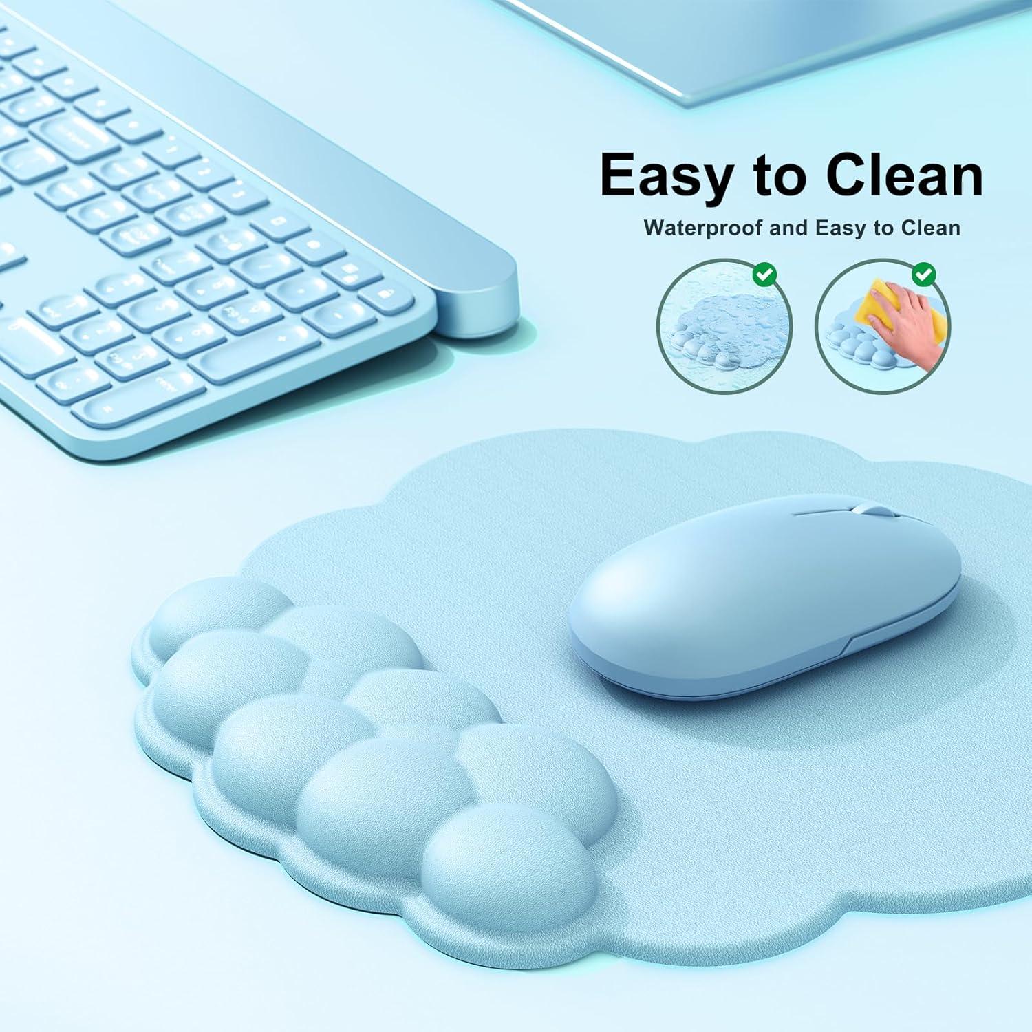 Alfombrilla de Ratón Ergonómica MOKURU Nube Azul con Reposamuñecas