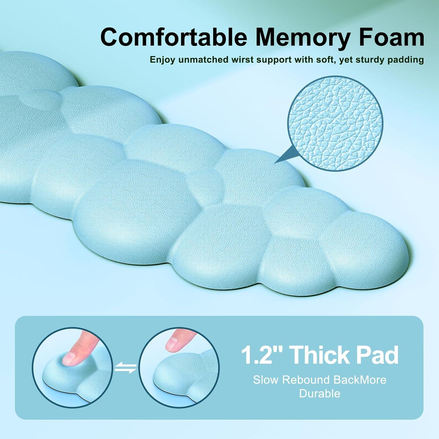 Alfombrilla de Ratón Ergonómica MOKURU Nube Azul con Reposamuñecas