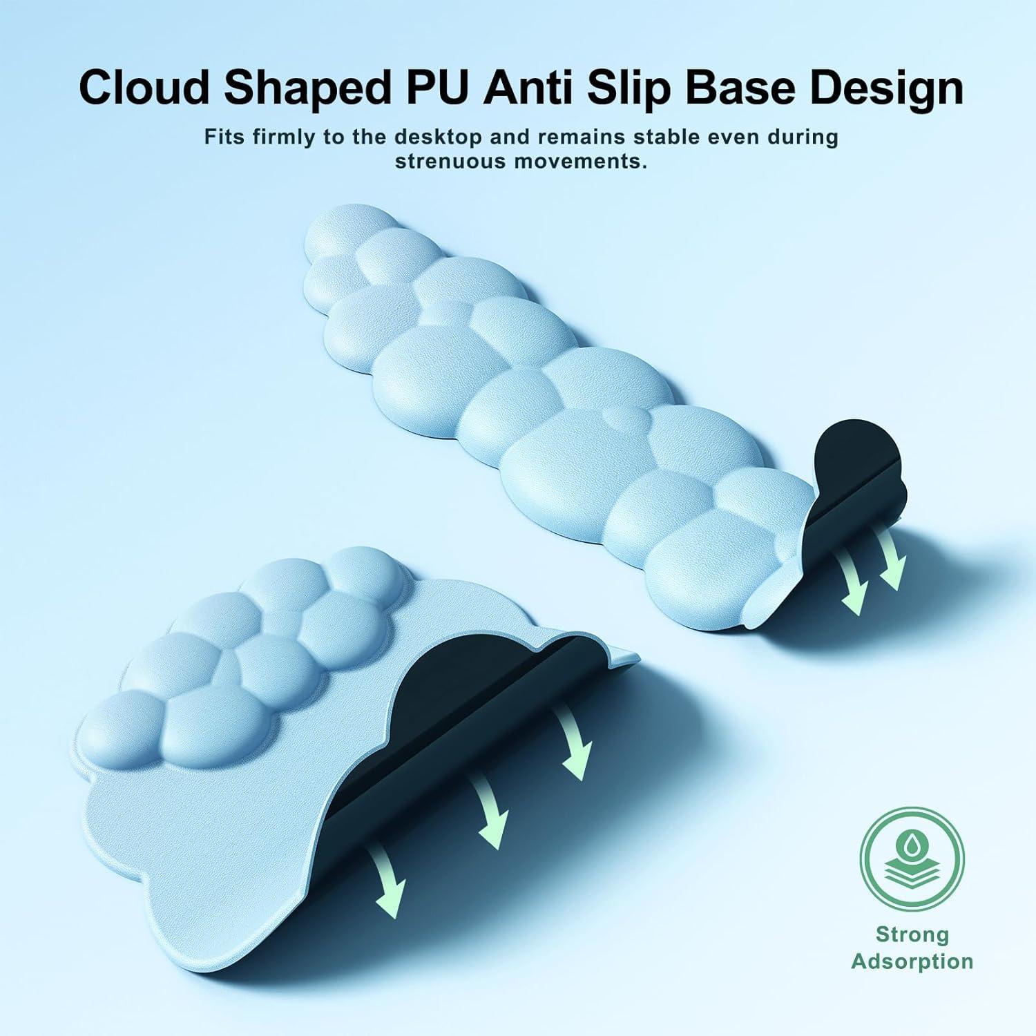 Alfombrilla de Ratón Ergonómica MOKURU Nube Azul con Reposamuñecas