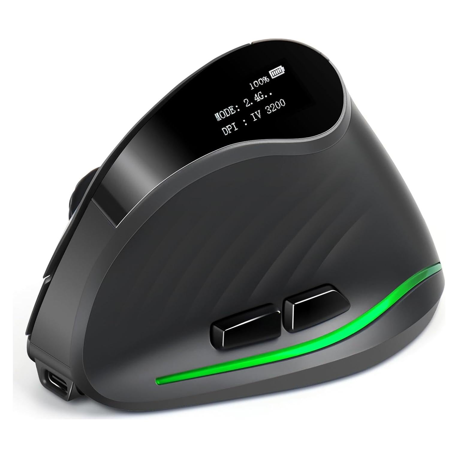 Mouse Ergonómico Inalámbrico TRELC con Pantalla OLED 4000 DPI