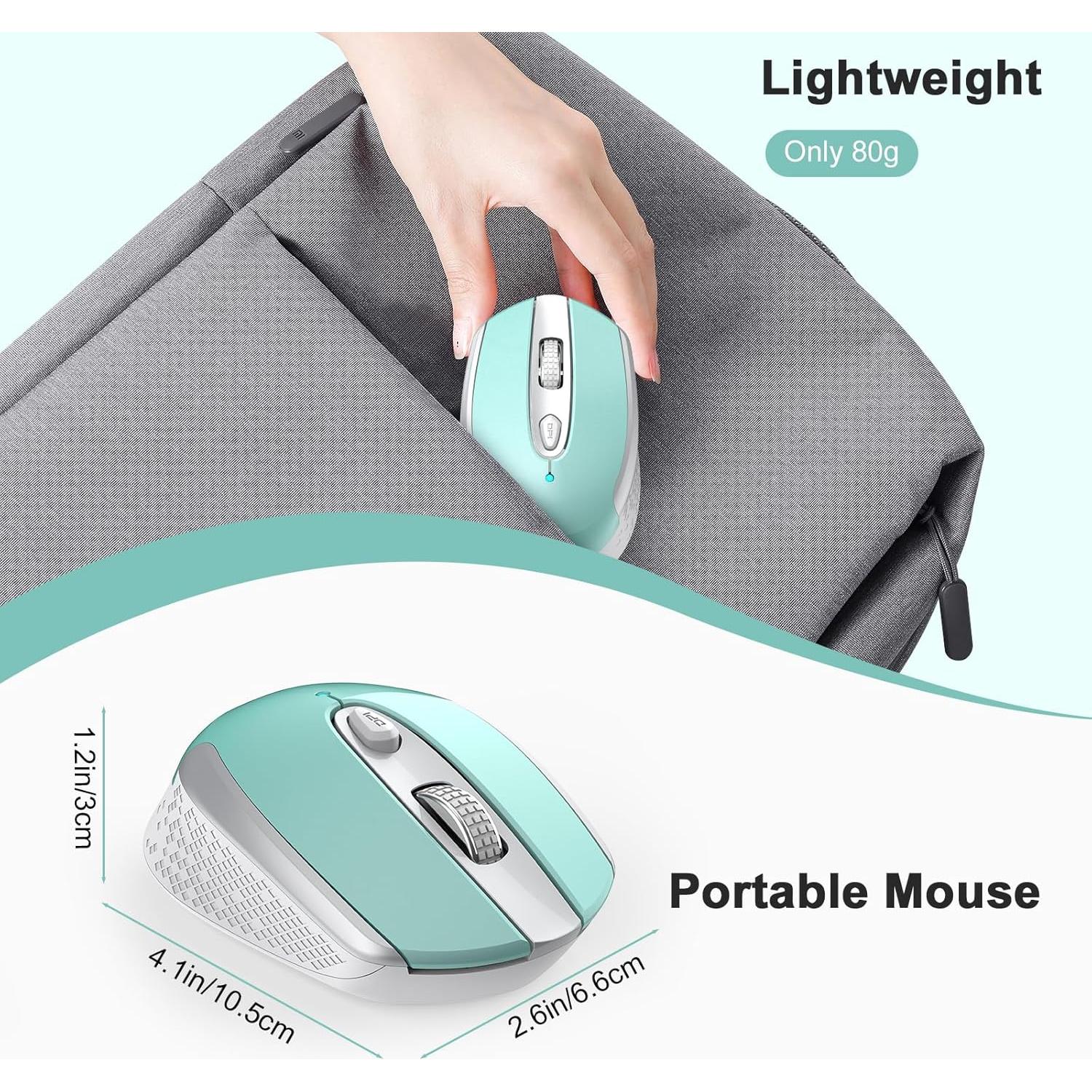 Ratón Inalámbrico RaceGT Ergonómico 2.4G Verde Menta