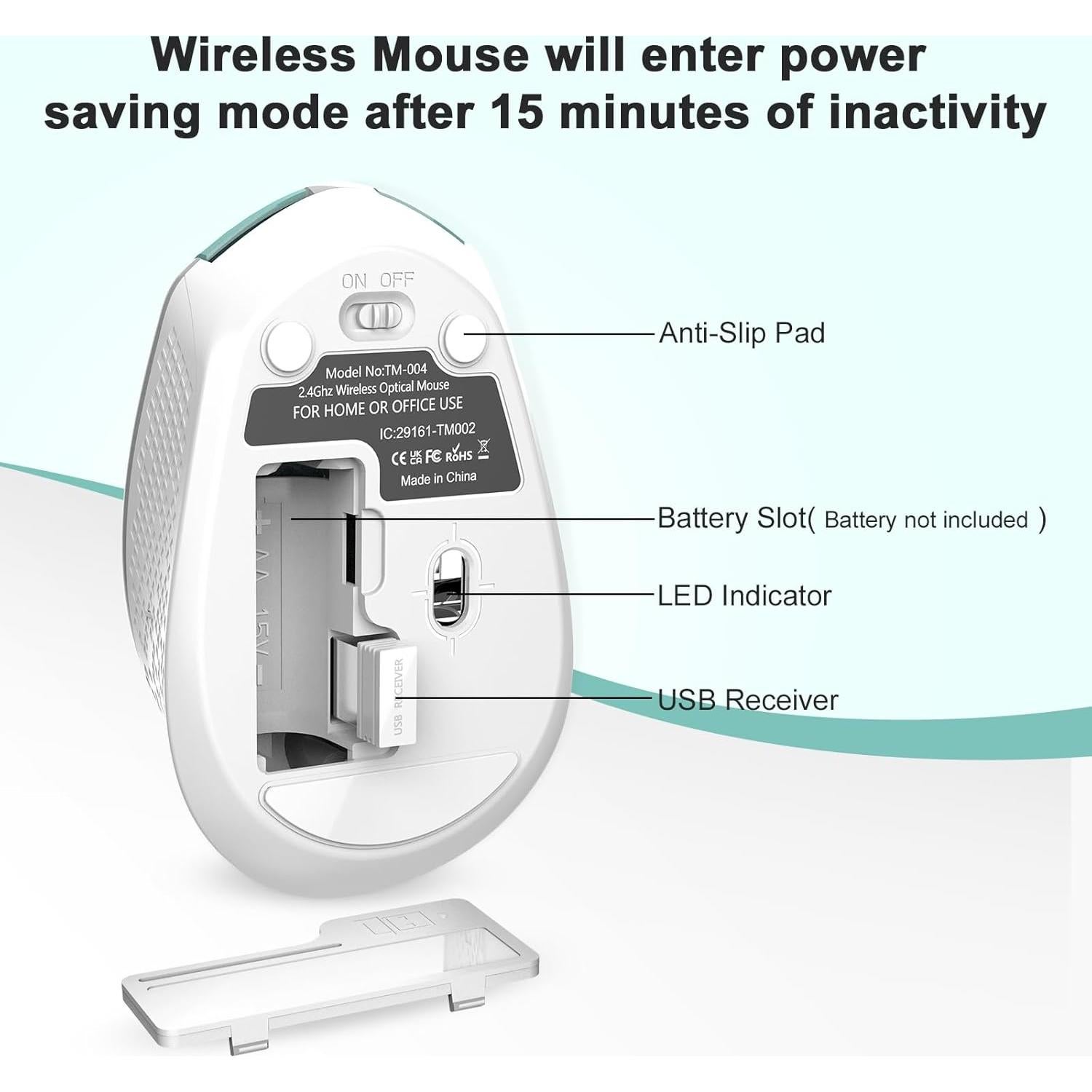 Ratón Inalámbrico RaceGT Ergonómico 2.4G Verde Menta