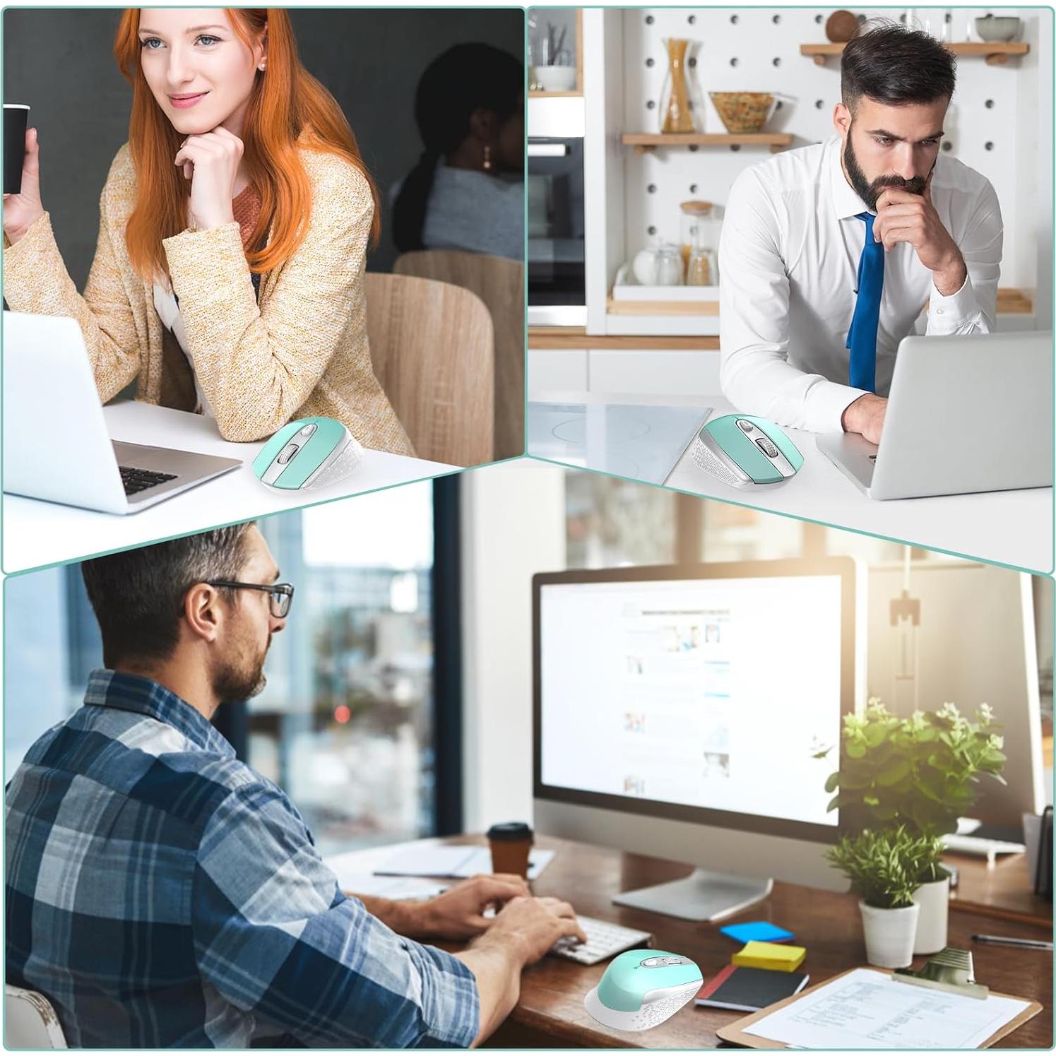 Ratón Inalámbrico RaceGT Ergonómico 2.4G Verde Menta