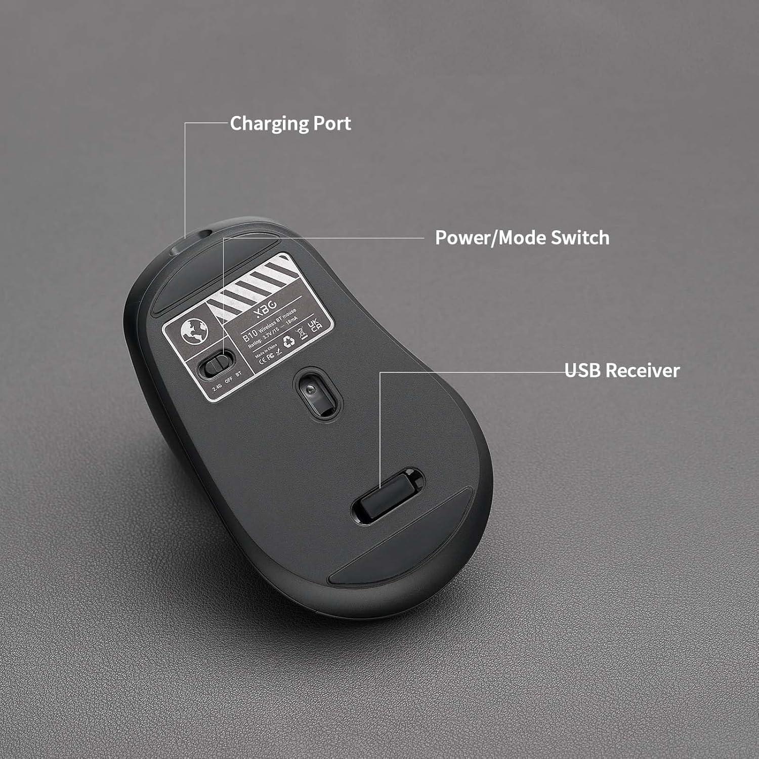 Ratón Inalámbrico Bluetooth XBG B10 Recargable Silencioso 3 DPI