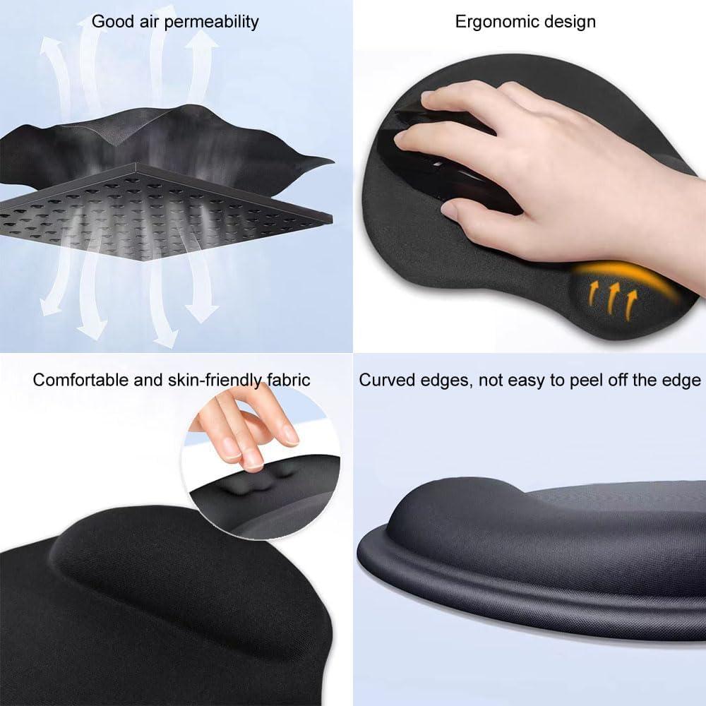 Paquete de 2 Alfombrillas de Ratón Ergonómicas VORTINIOUS con Soporte de Gel