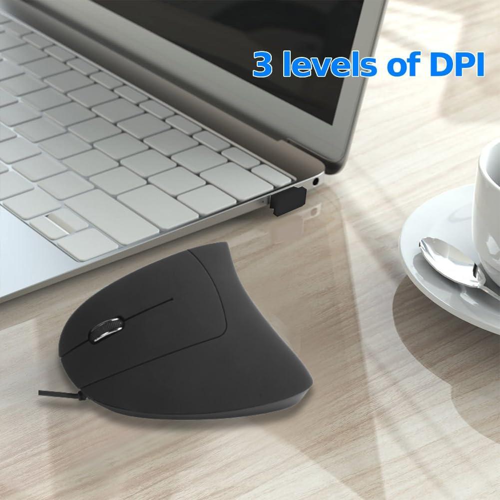 Ratón Vertical Ergonómico para Mano Izquierda Heayzoki 800/1200/1600DPI