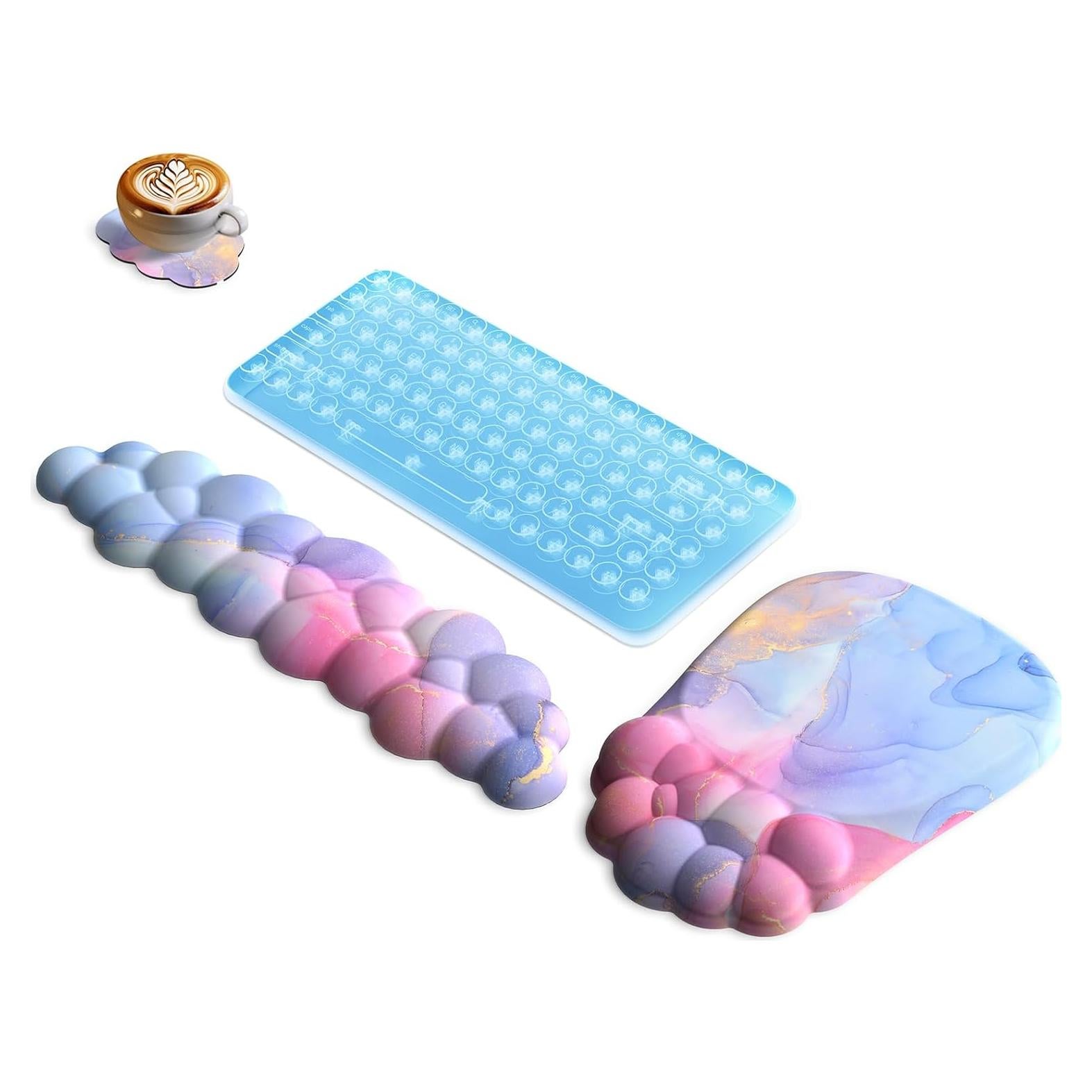 Almohadilla Ergonómica AKIT con Reposamuñecas para Teclado y Ratón