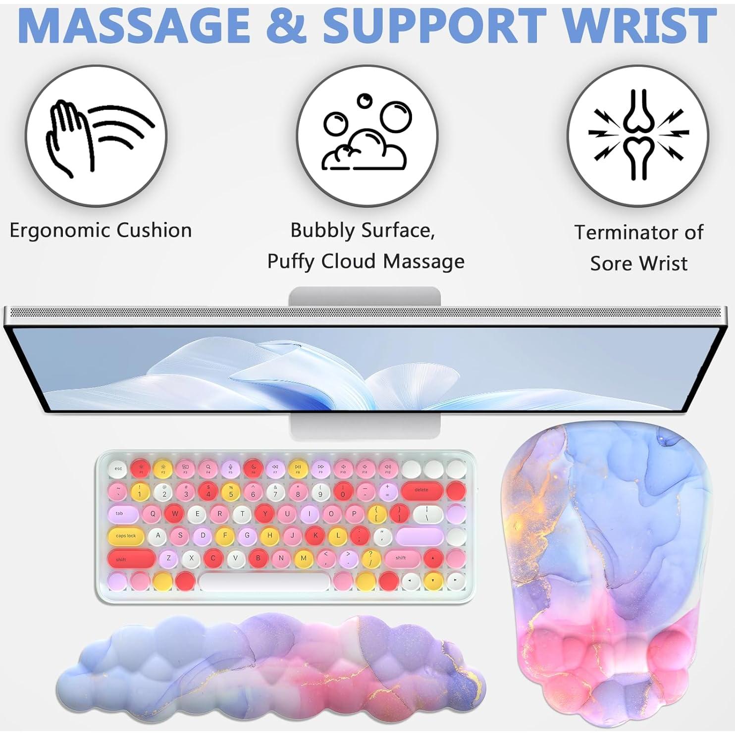 Almohadilla Ergonómica AKIT con Reposamuñecas para Teclado y Ratón