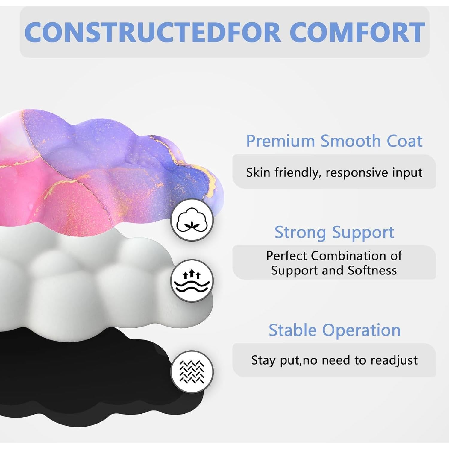 Almohadilla Ergonómica AKIT con Reposamuñecas para Teclado y Ratón