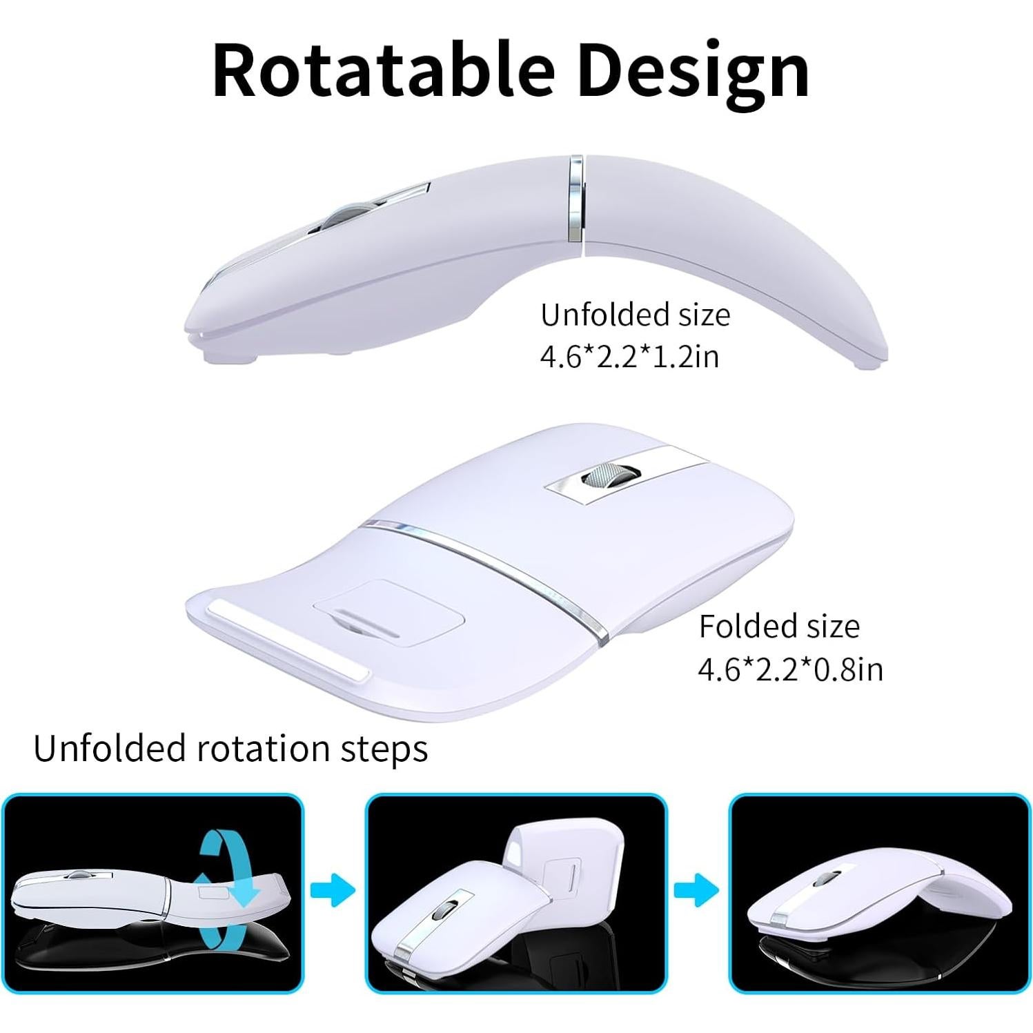 Ratón Inalámbrico Silencioso WUDEKEJI Arc 360° Recargable