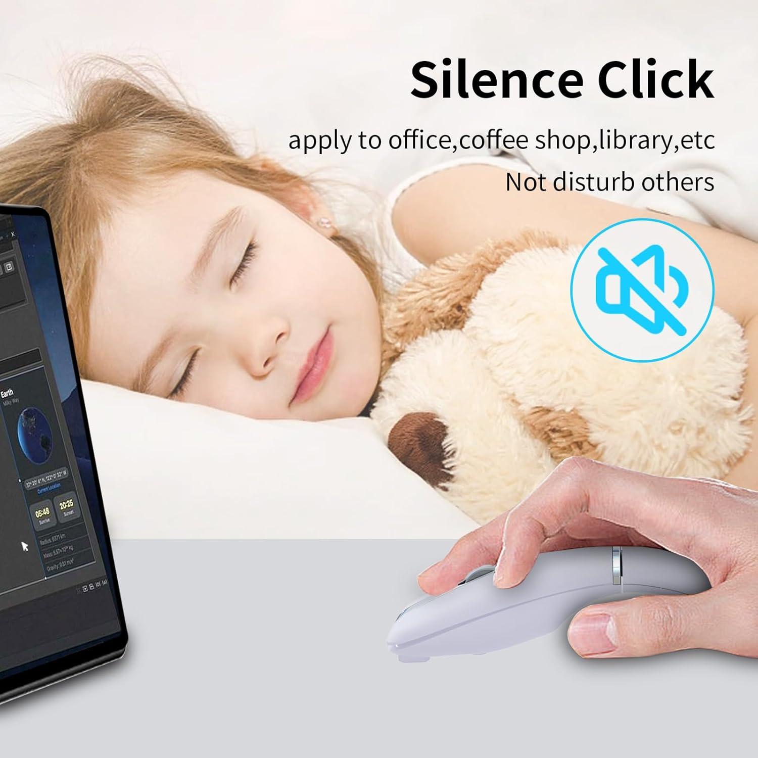 Ratón Inalámbrico Silencioso WUDEKEJI Arc 360° Recargable