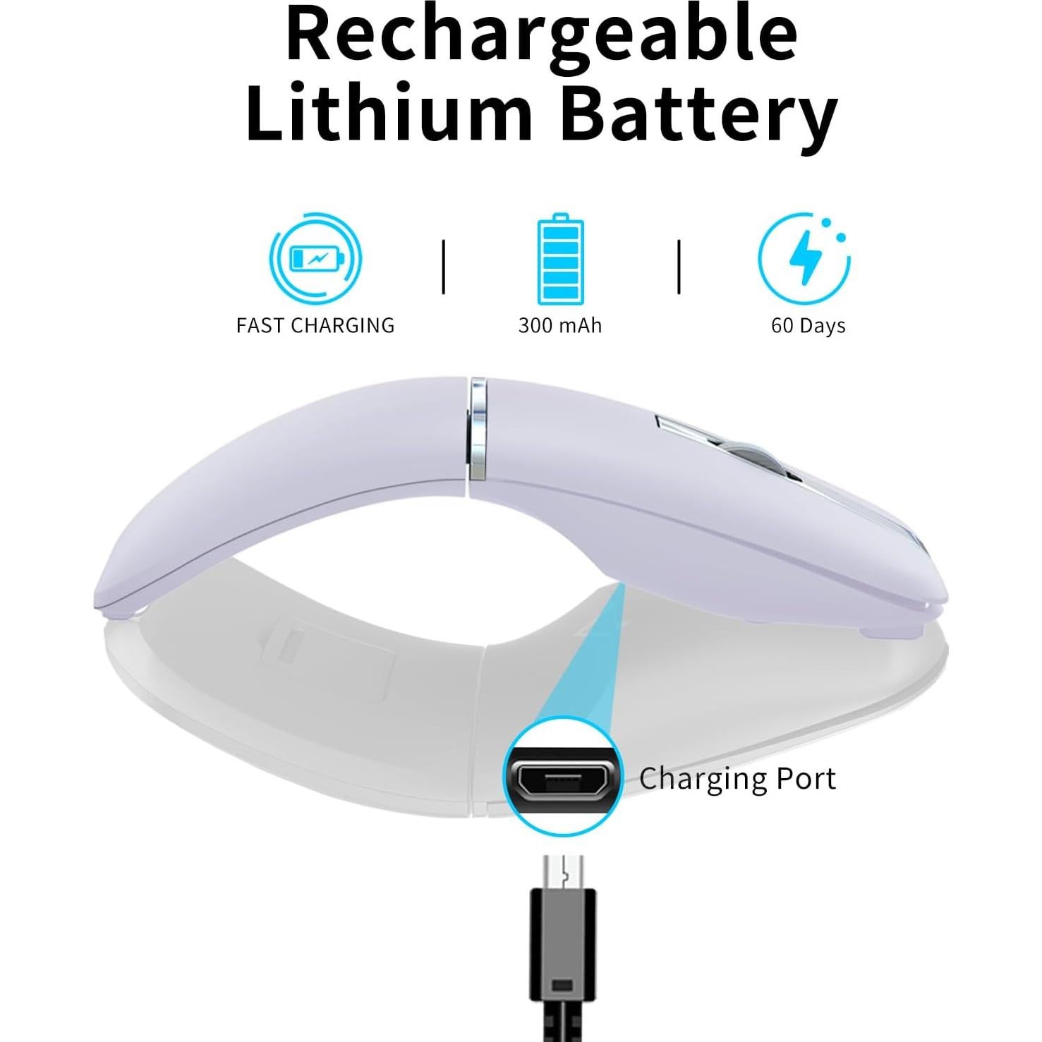 Ratón Inalámbrico Silencioso WUDEKEJI Arc 360° Recargable