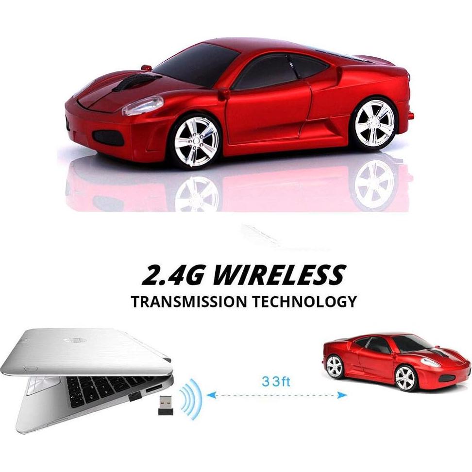 Ratón Inalámbrico Ergonómico Jinfili Rojo 1600DPI USB